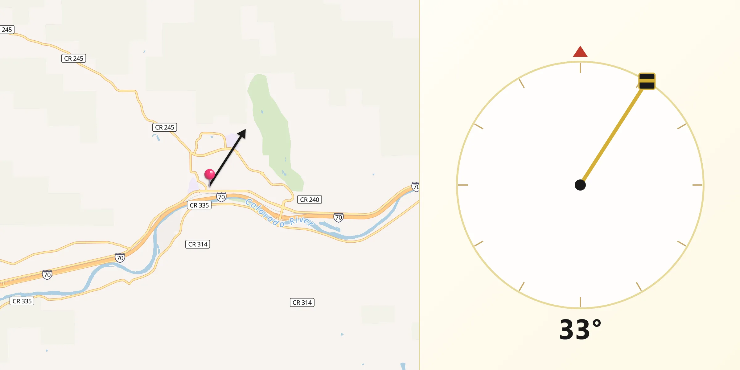 Qibla Direction from New Castle