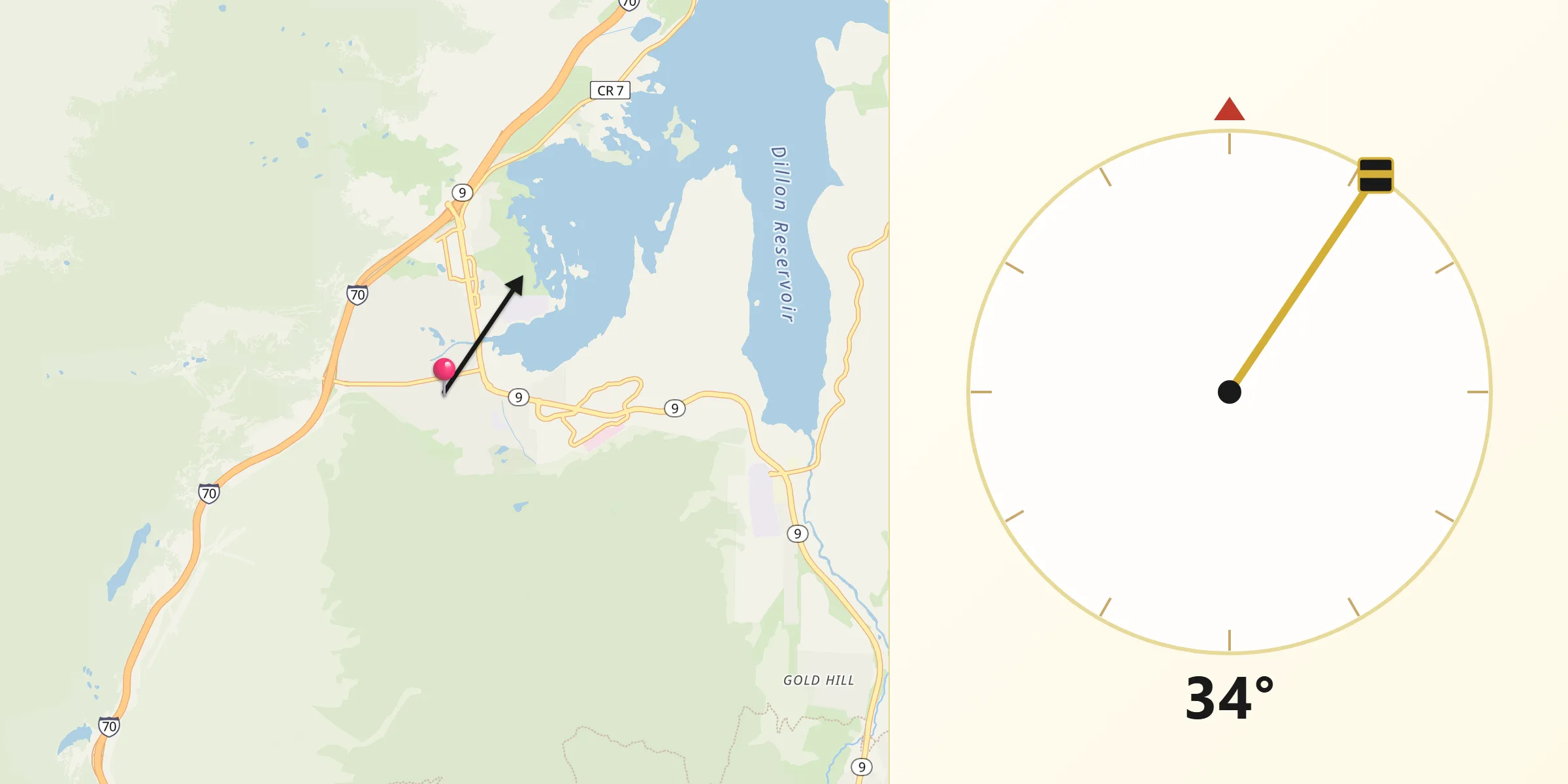 Qibla Direction from Frisco