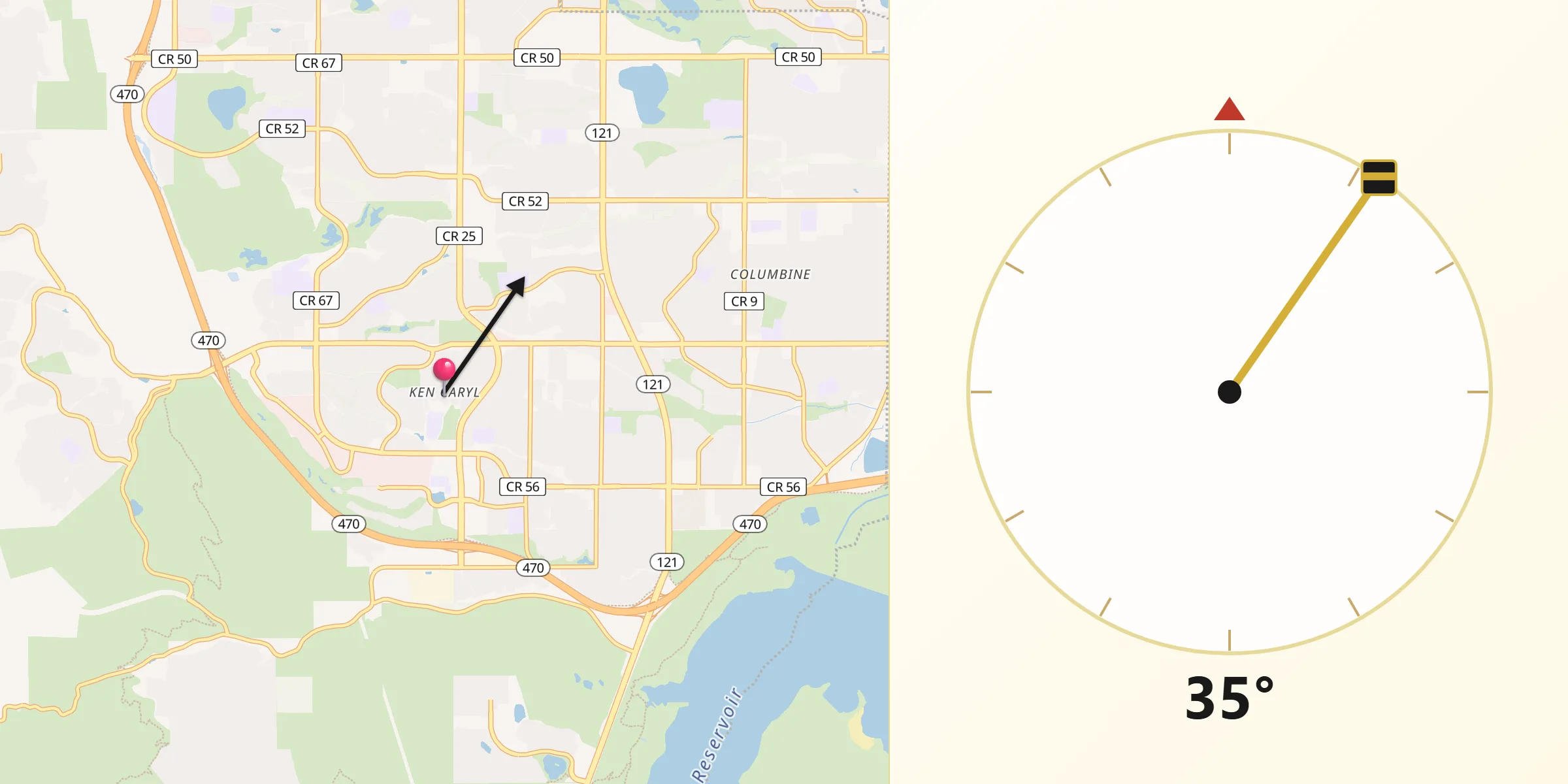 Qibla Direction from Ken Caryl