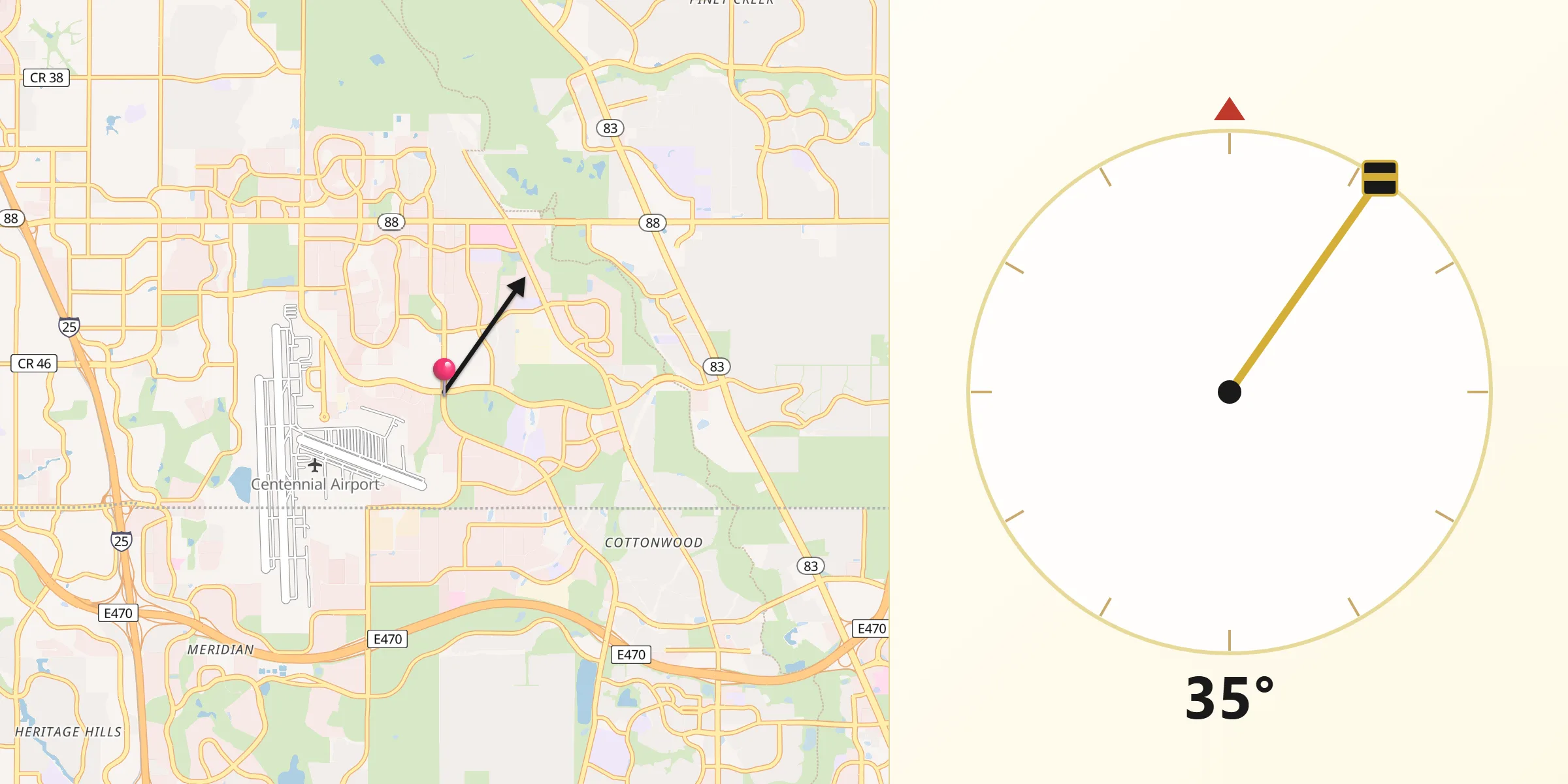 Qibla Direction from Dove Valley