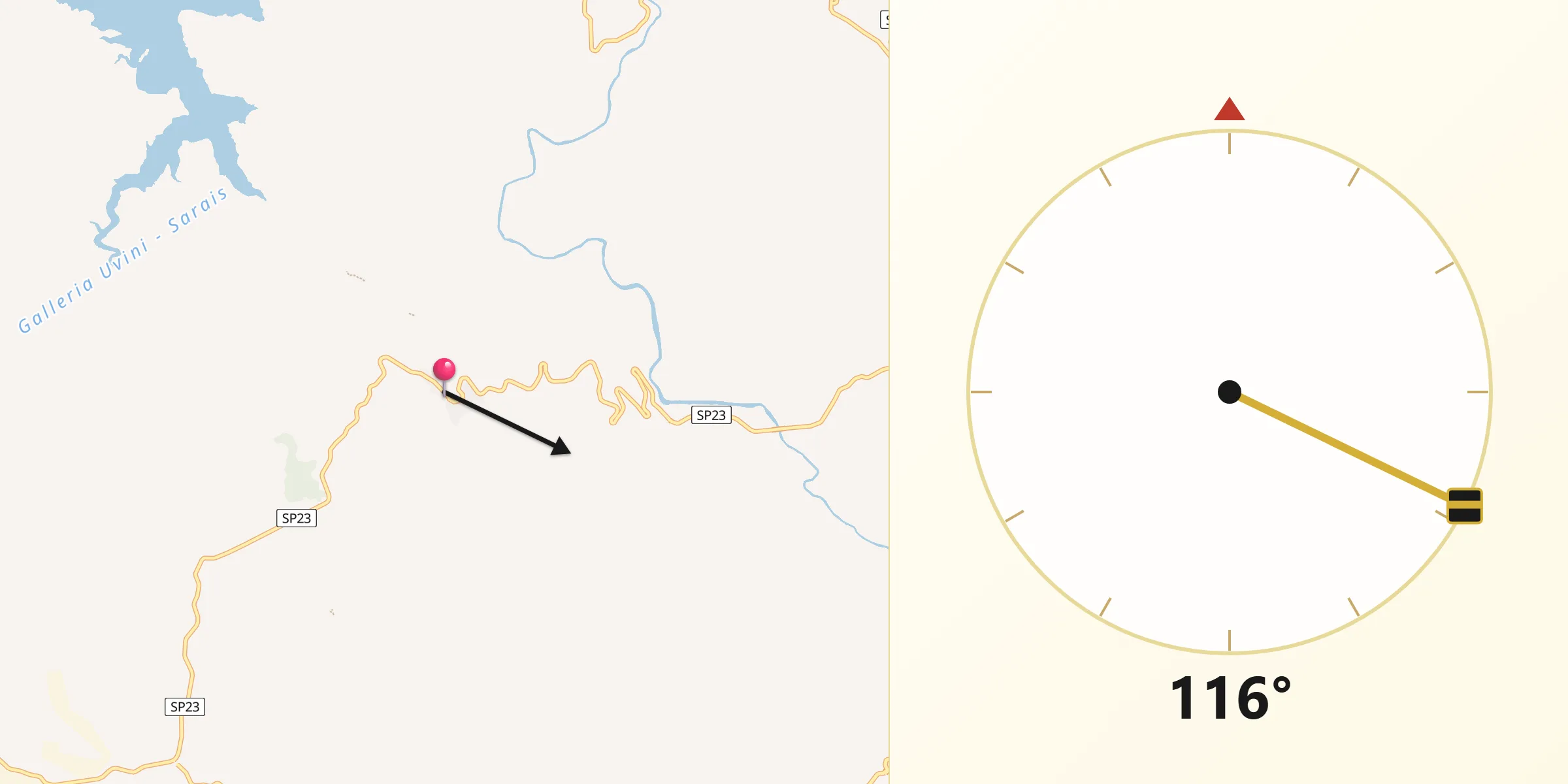 Direzione della Qibla da Goni