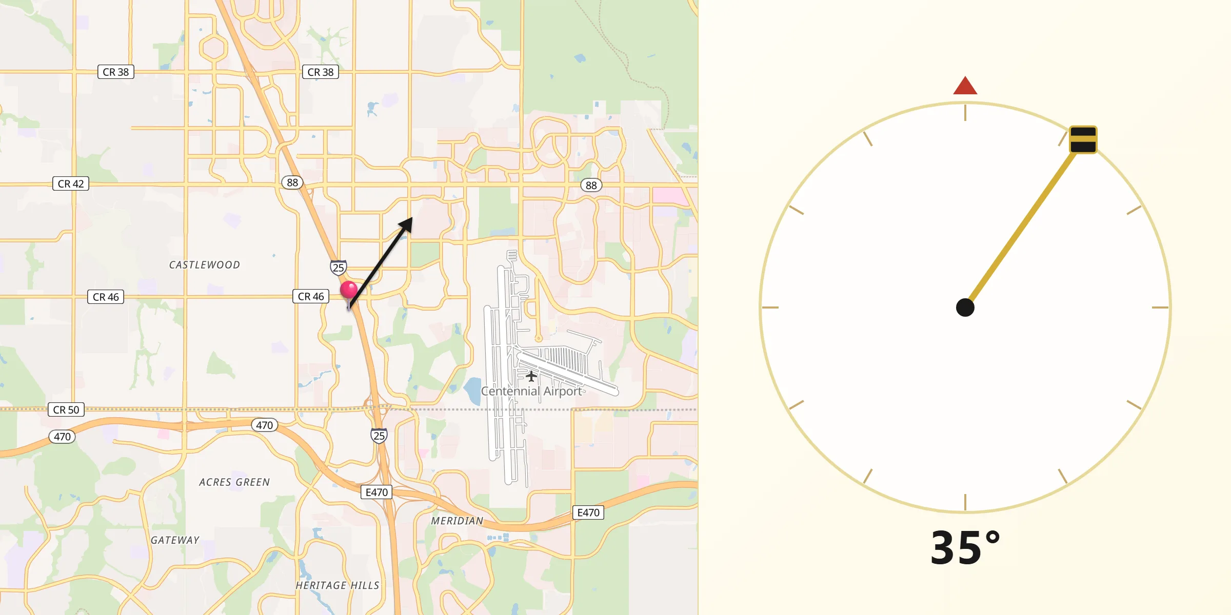 Qibla Direction from Centennial
