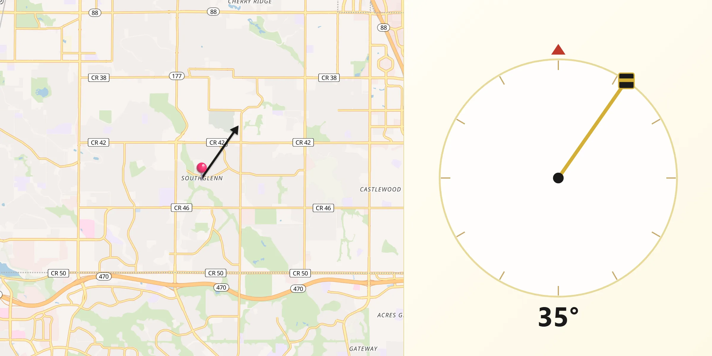 Qibla Direction from Southglenn