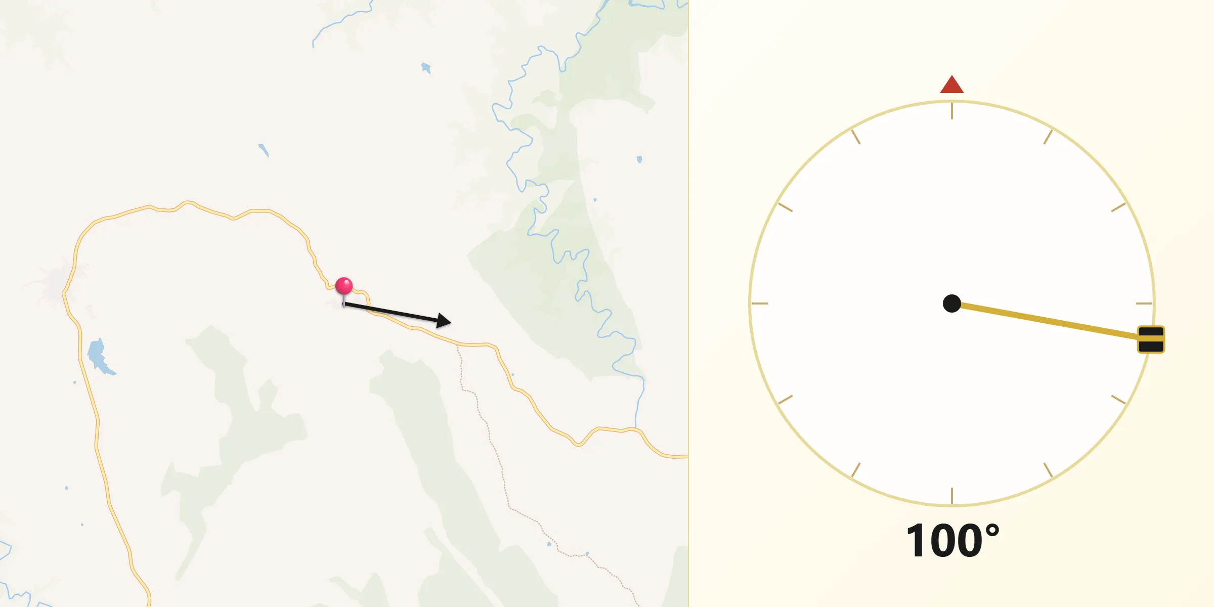 Dirección de la Qibla desde Carbajo