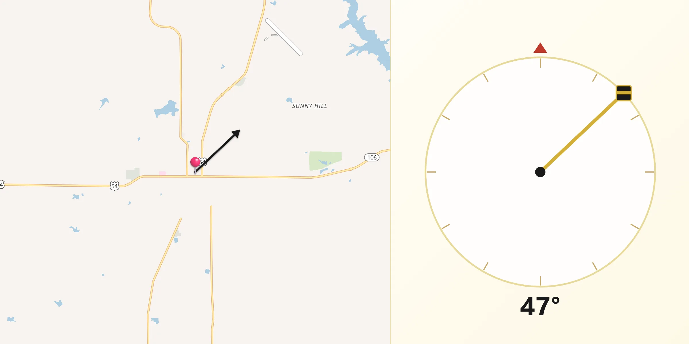 Qibla Direction from Pittsfield