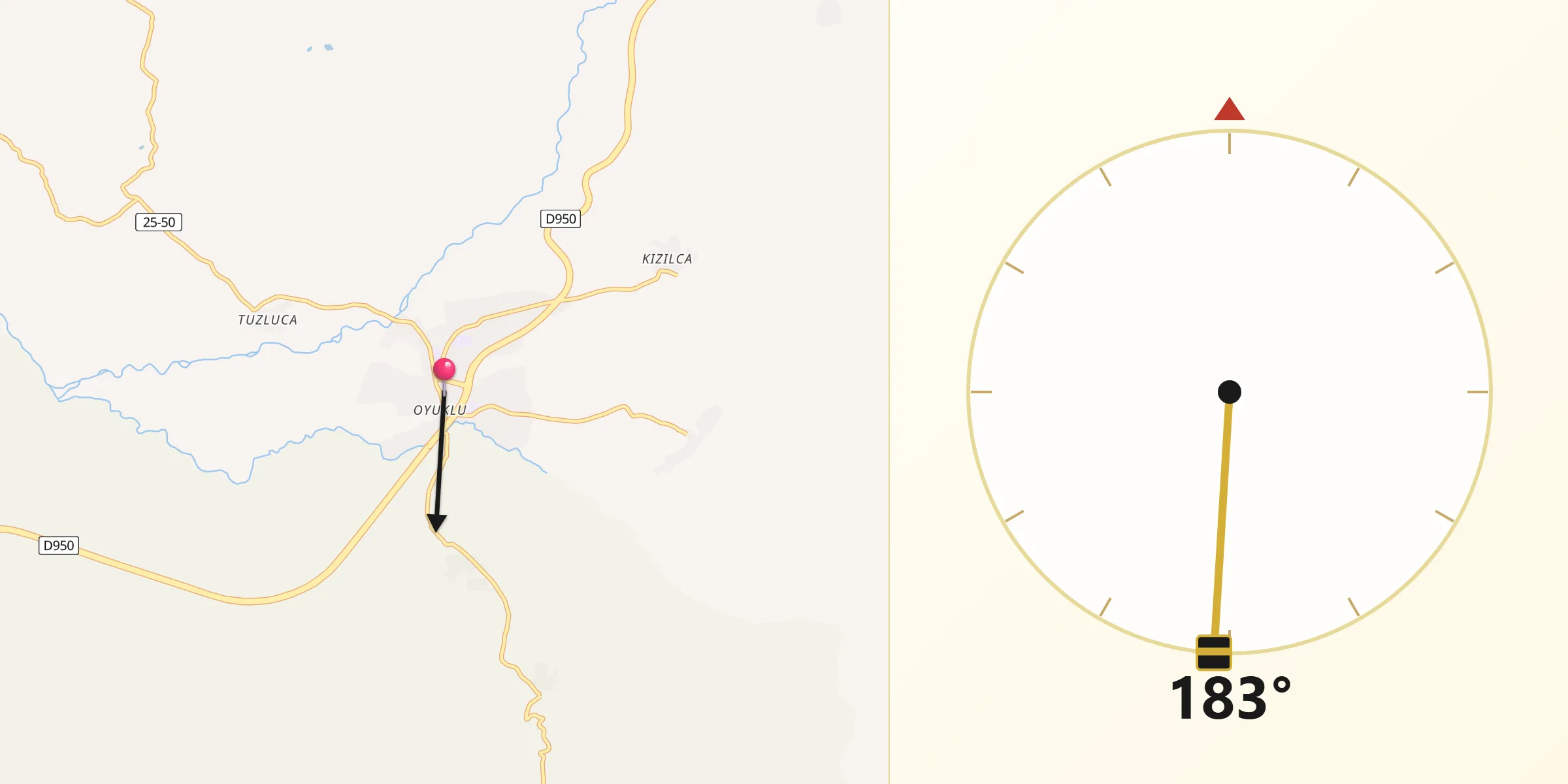 Çat şehrinden Kıble Yönü