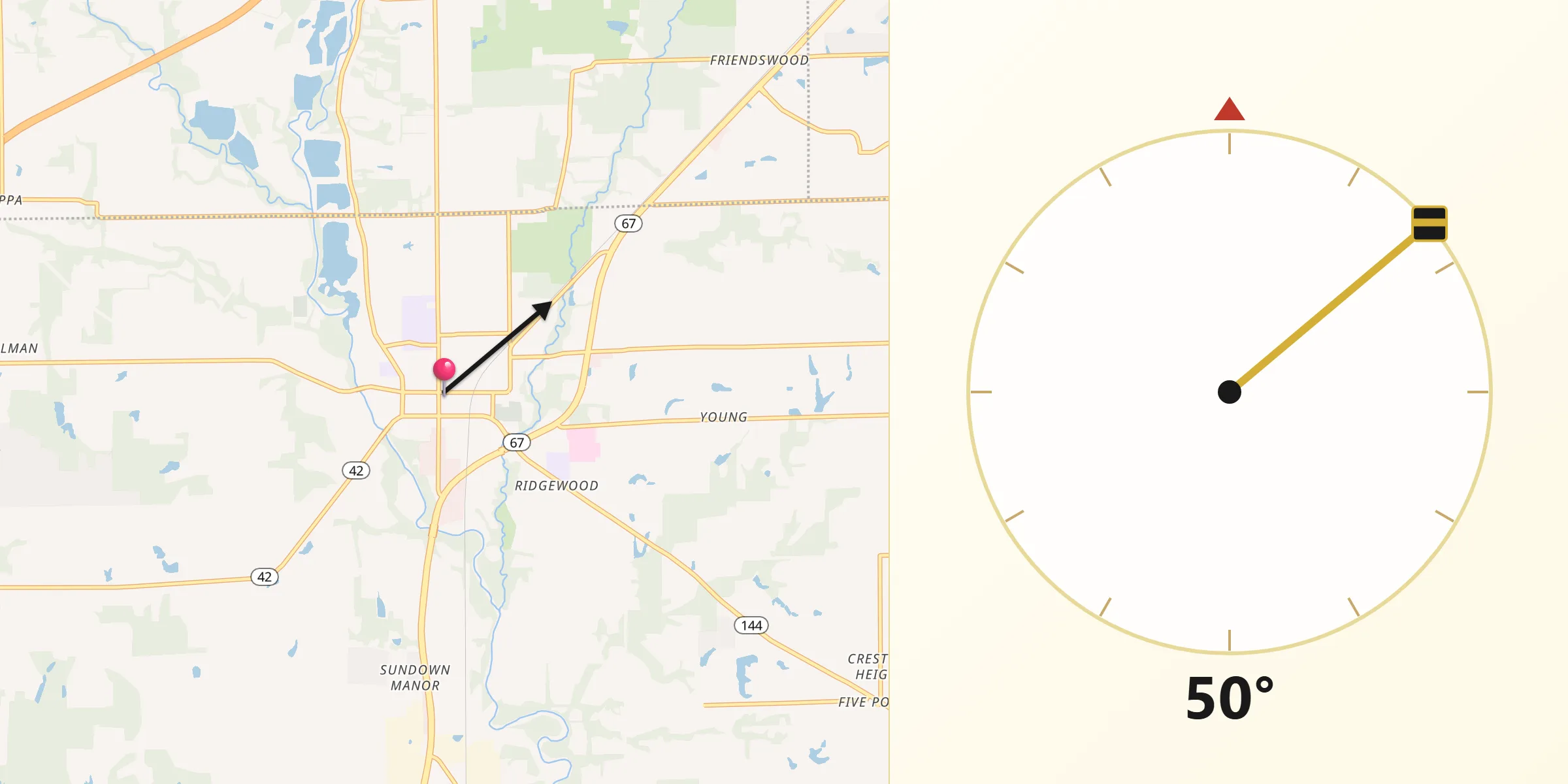 Qibla Direction from Mooresville