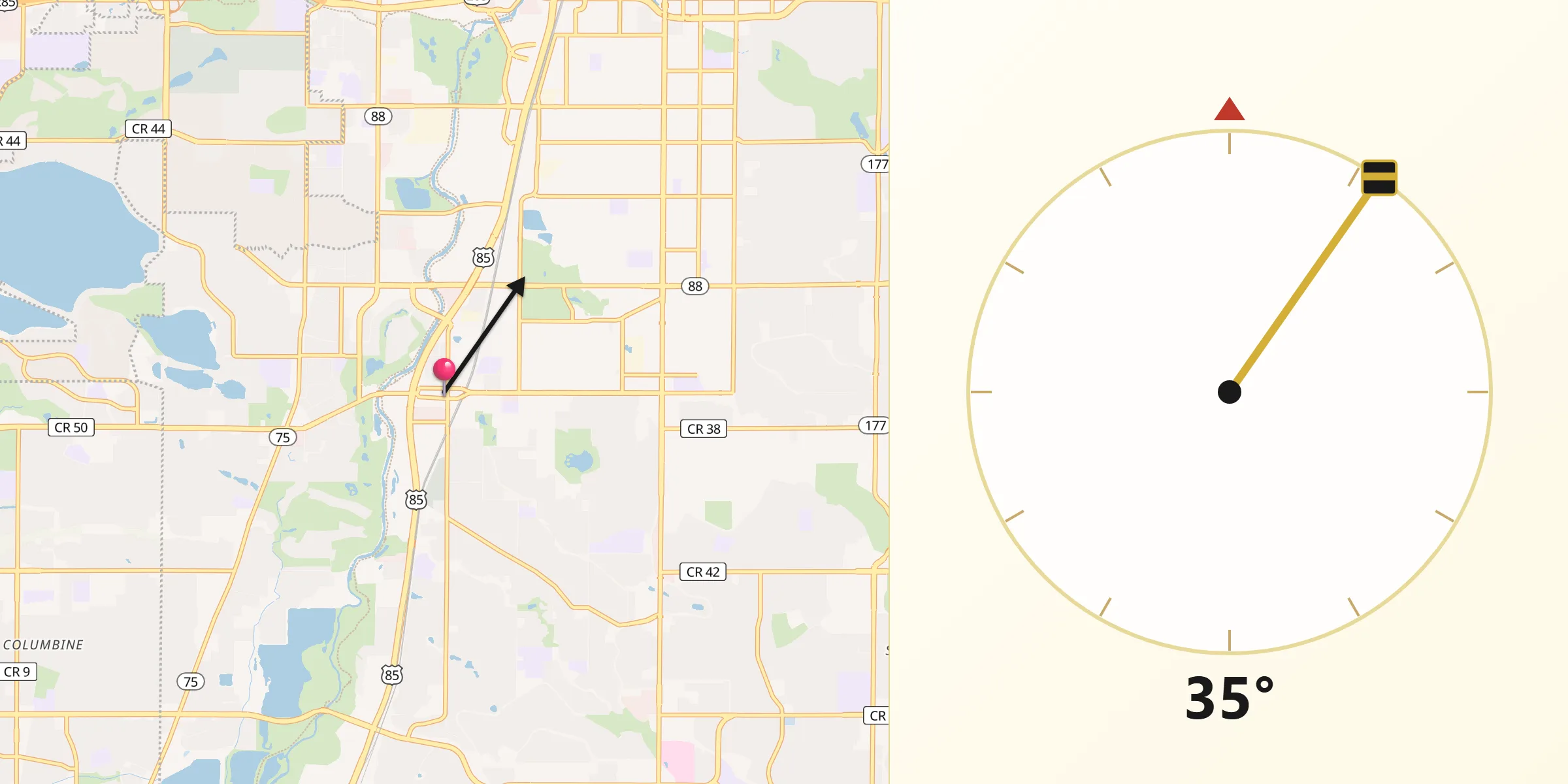 Qibla Direction from Littleton
