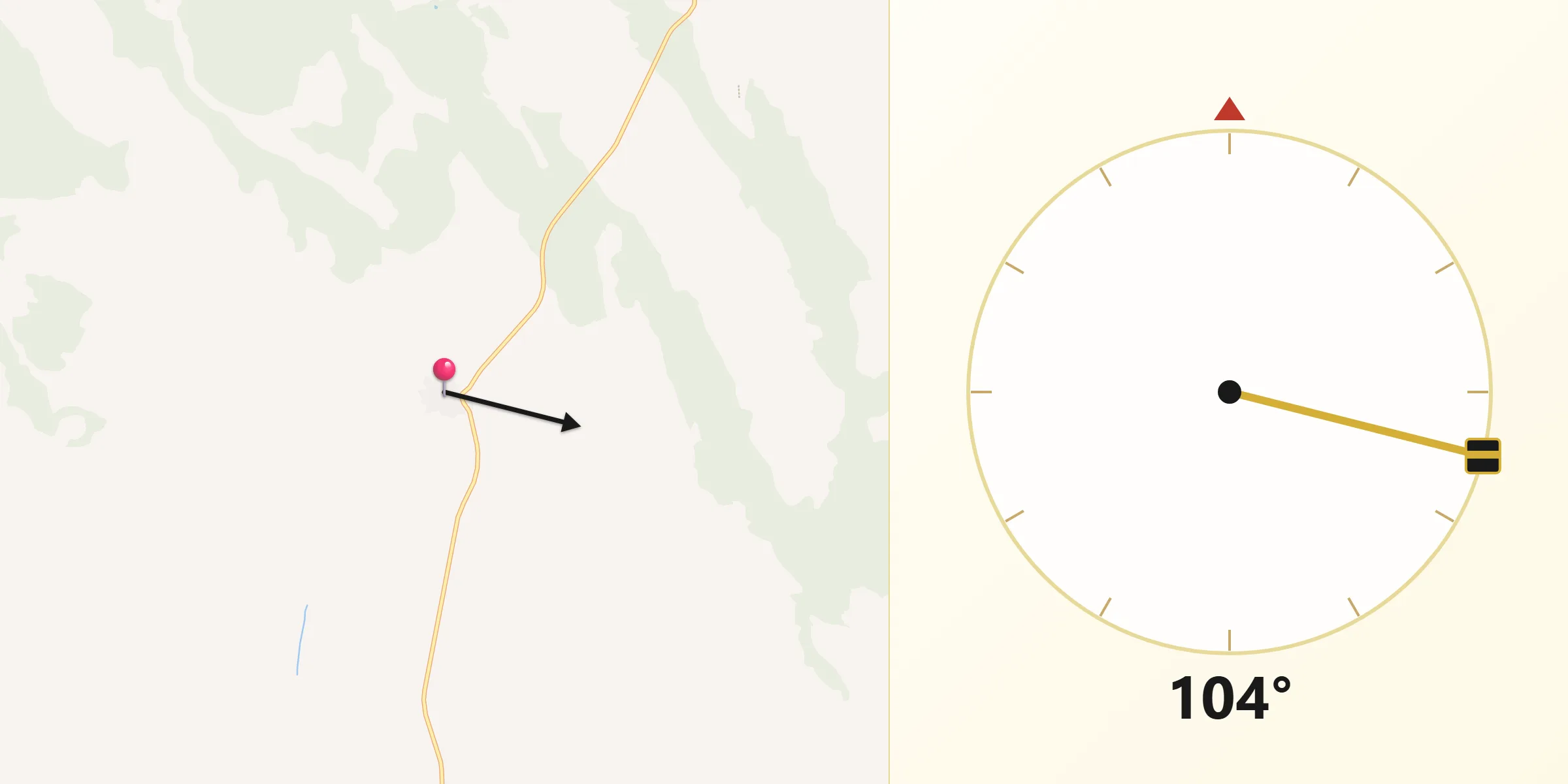 Dirección de la Qibla desde Pinarejo