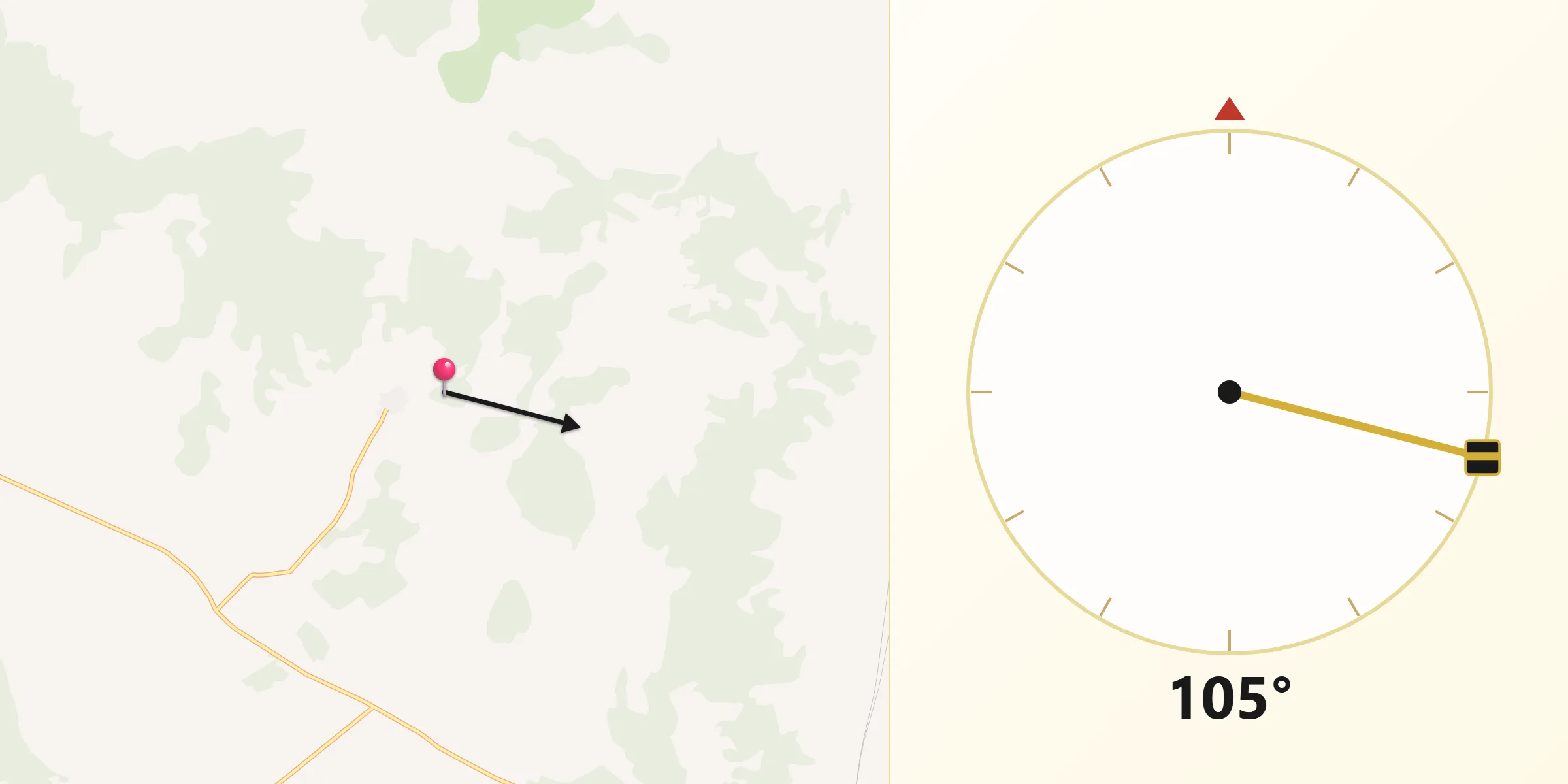 Dirección de la Qibla desde Valverdejo