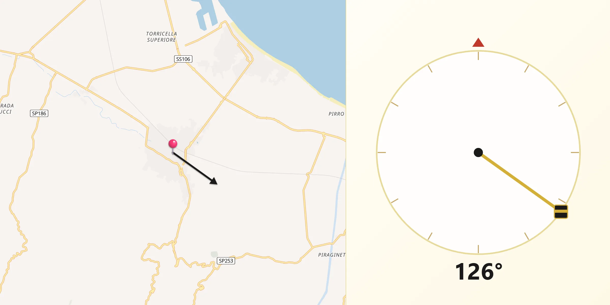 Direzione della Qibla da Corigliano Scalo
