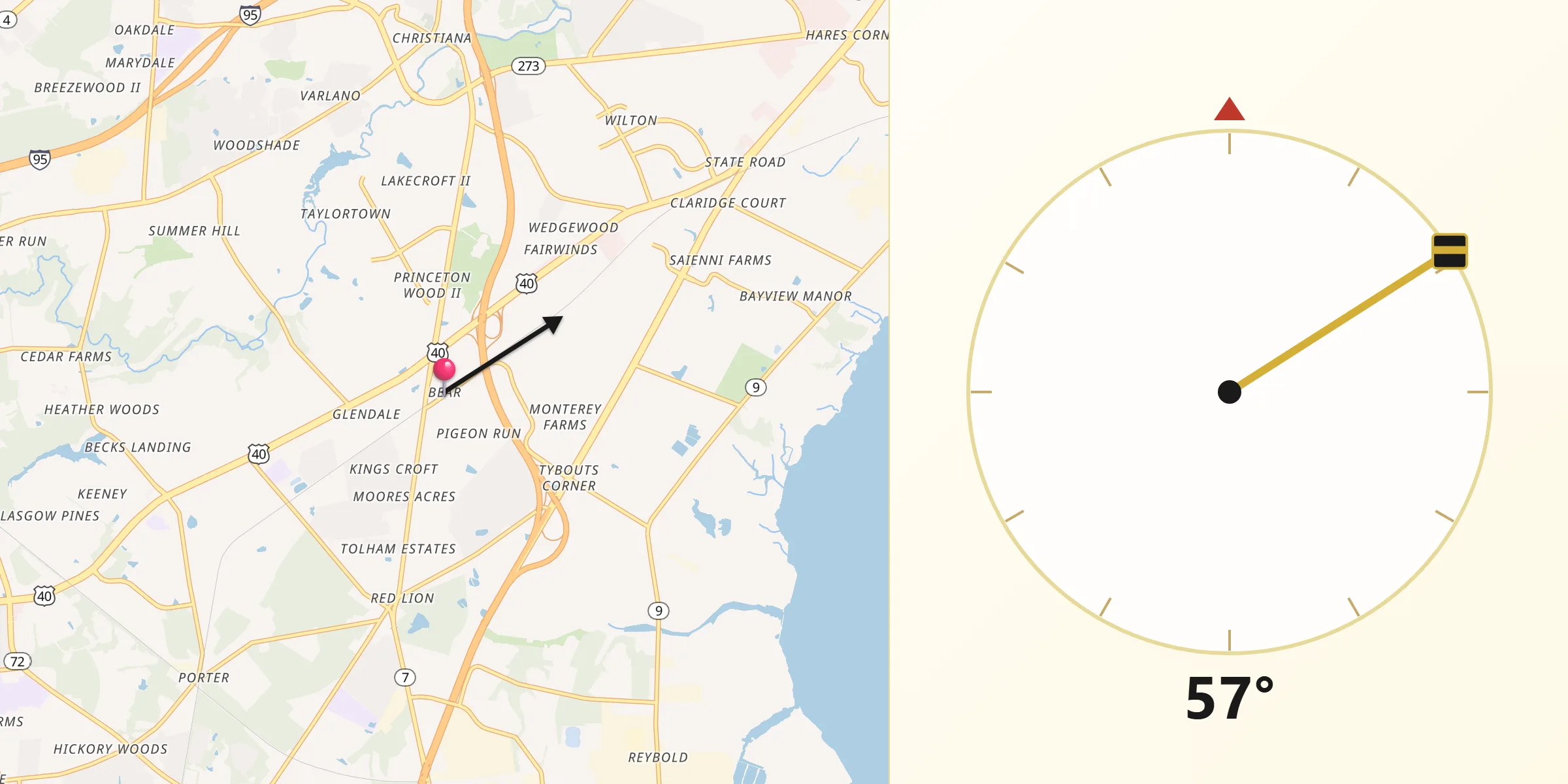 Qibla Direction from Bear