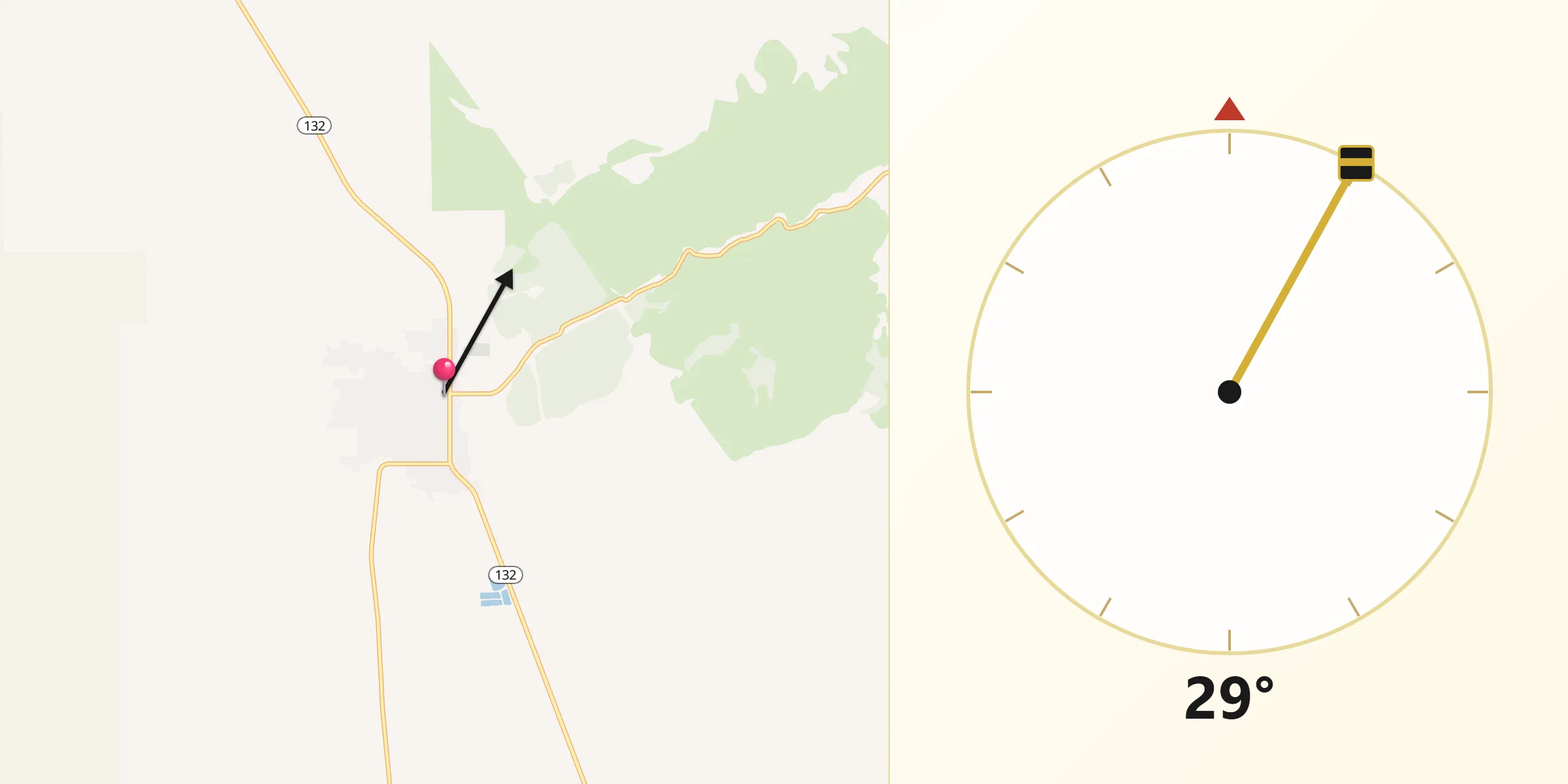 Qibla Direction from Fountain Green