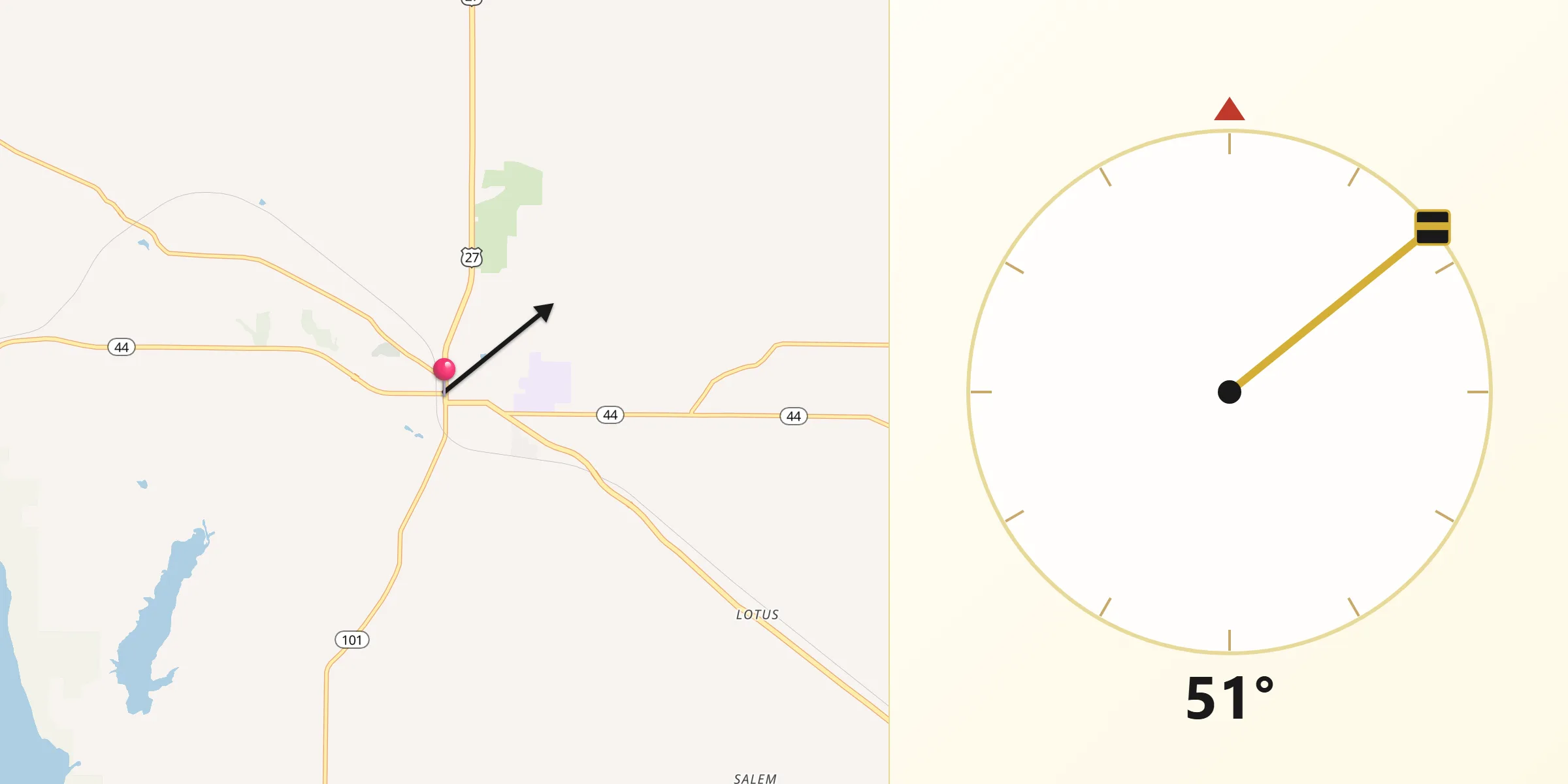 Qibla Direction from Liberty