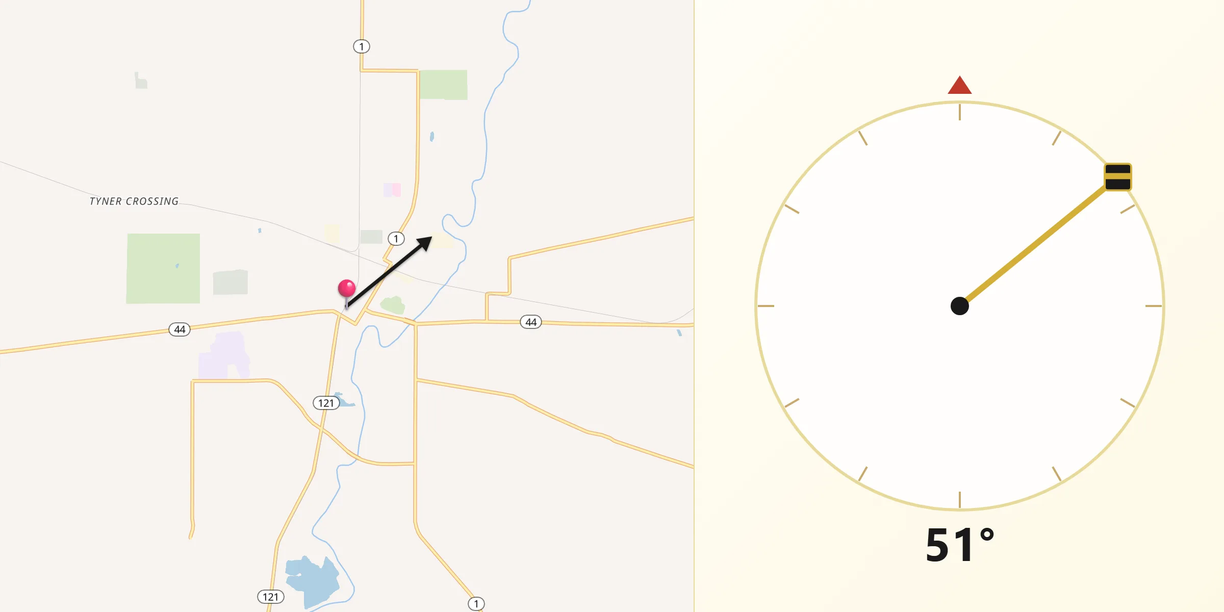 Qibla Direction from Connersville