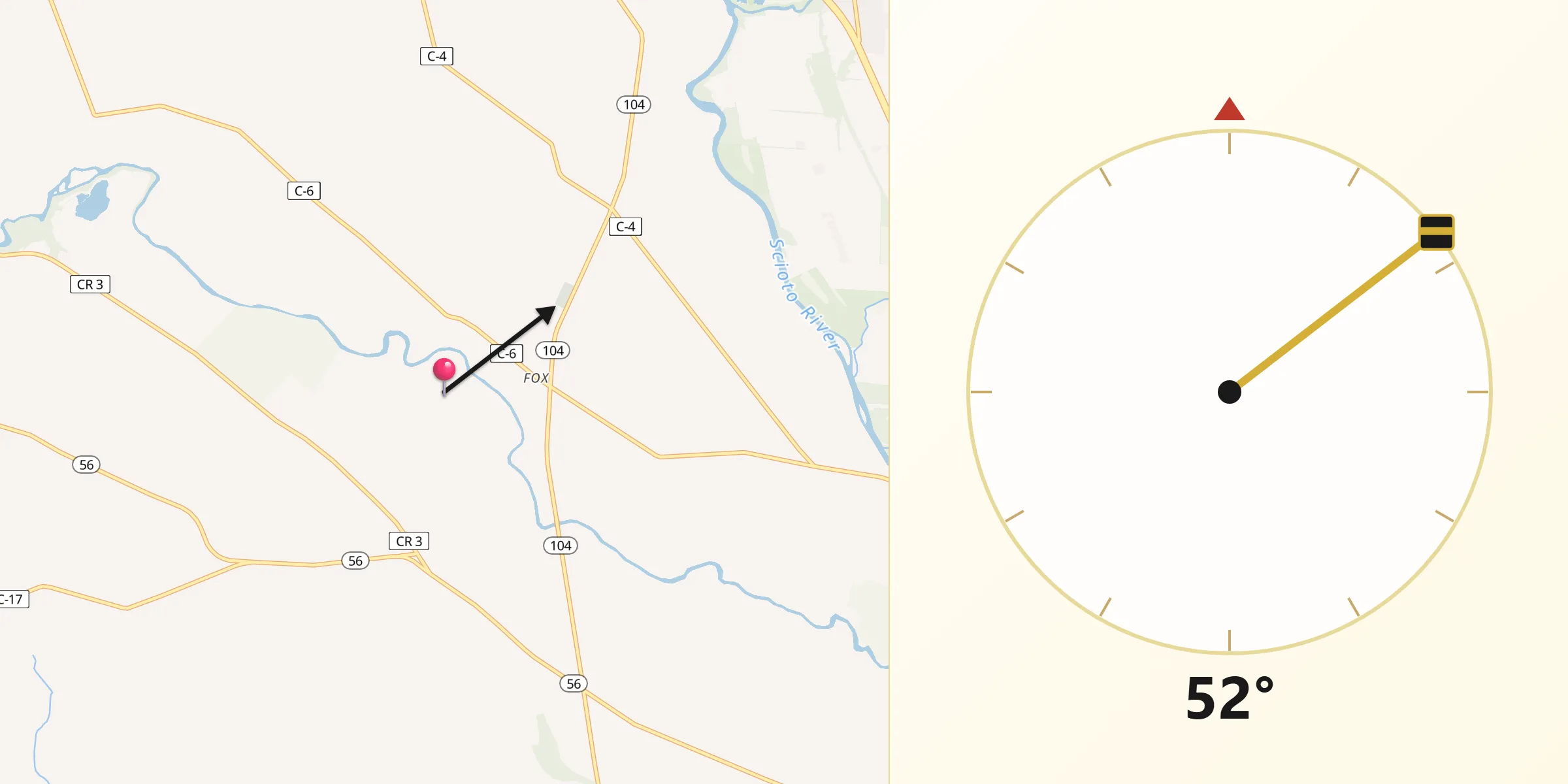 Qibla Direction from Pickaway