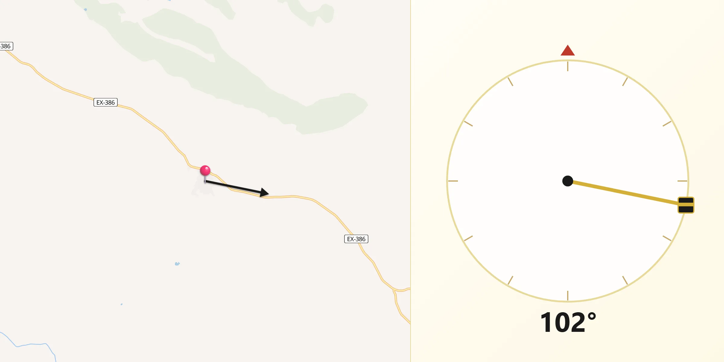 Dirección de la Qibla desde Deleitosa