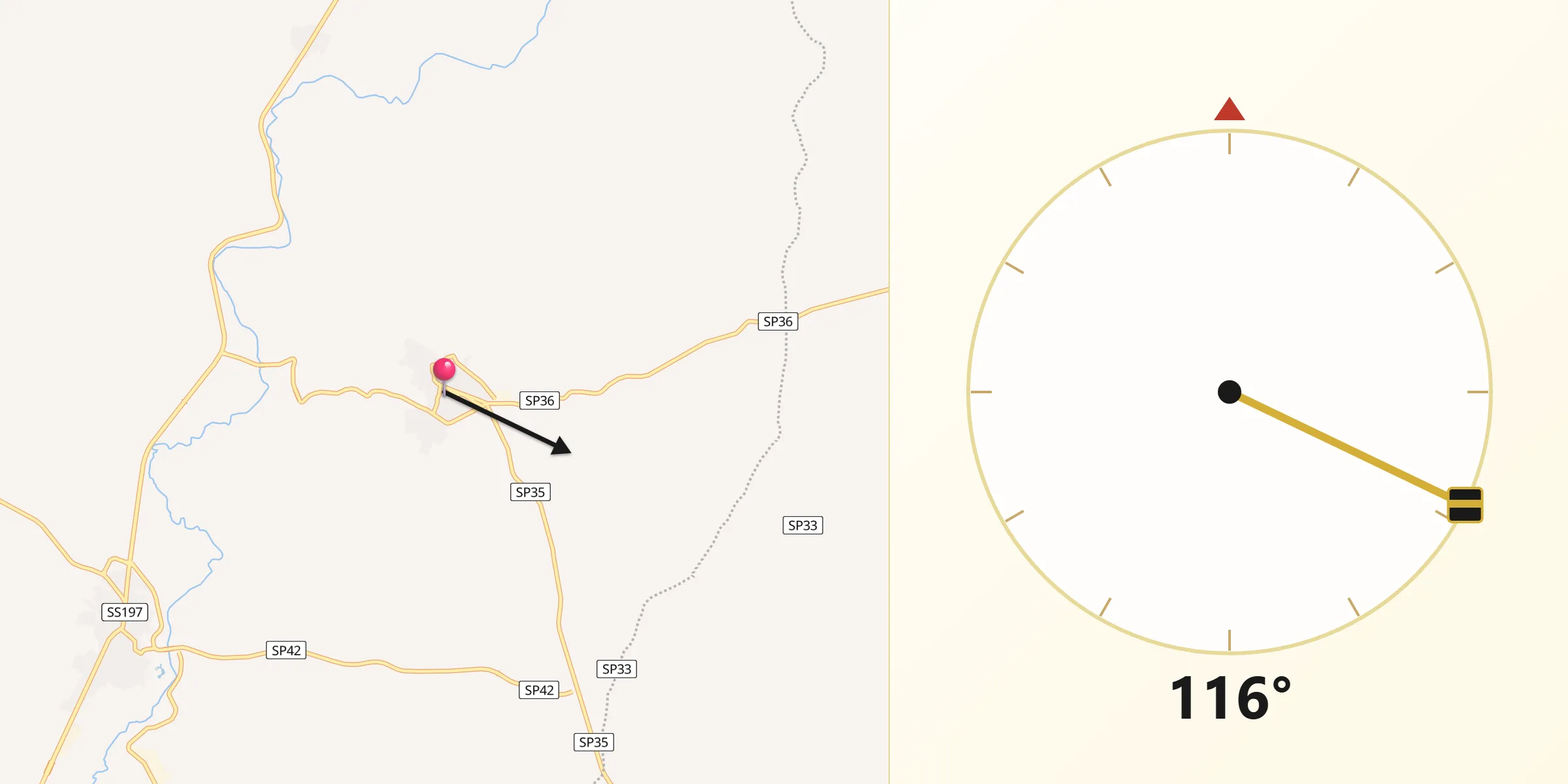 Direzione della Qibla da Villanovafranca
