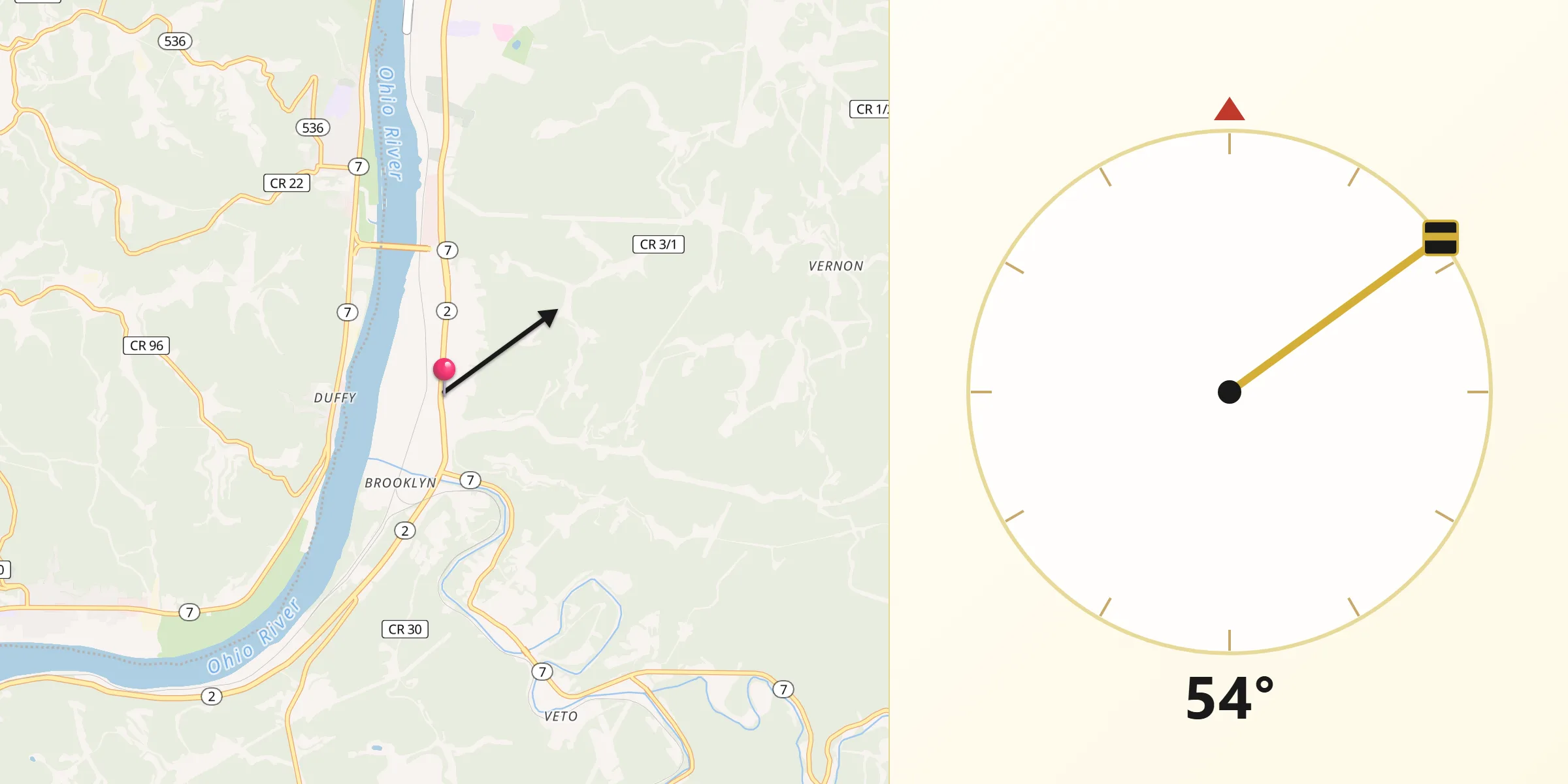 Qibla Direction from New Martinsville
