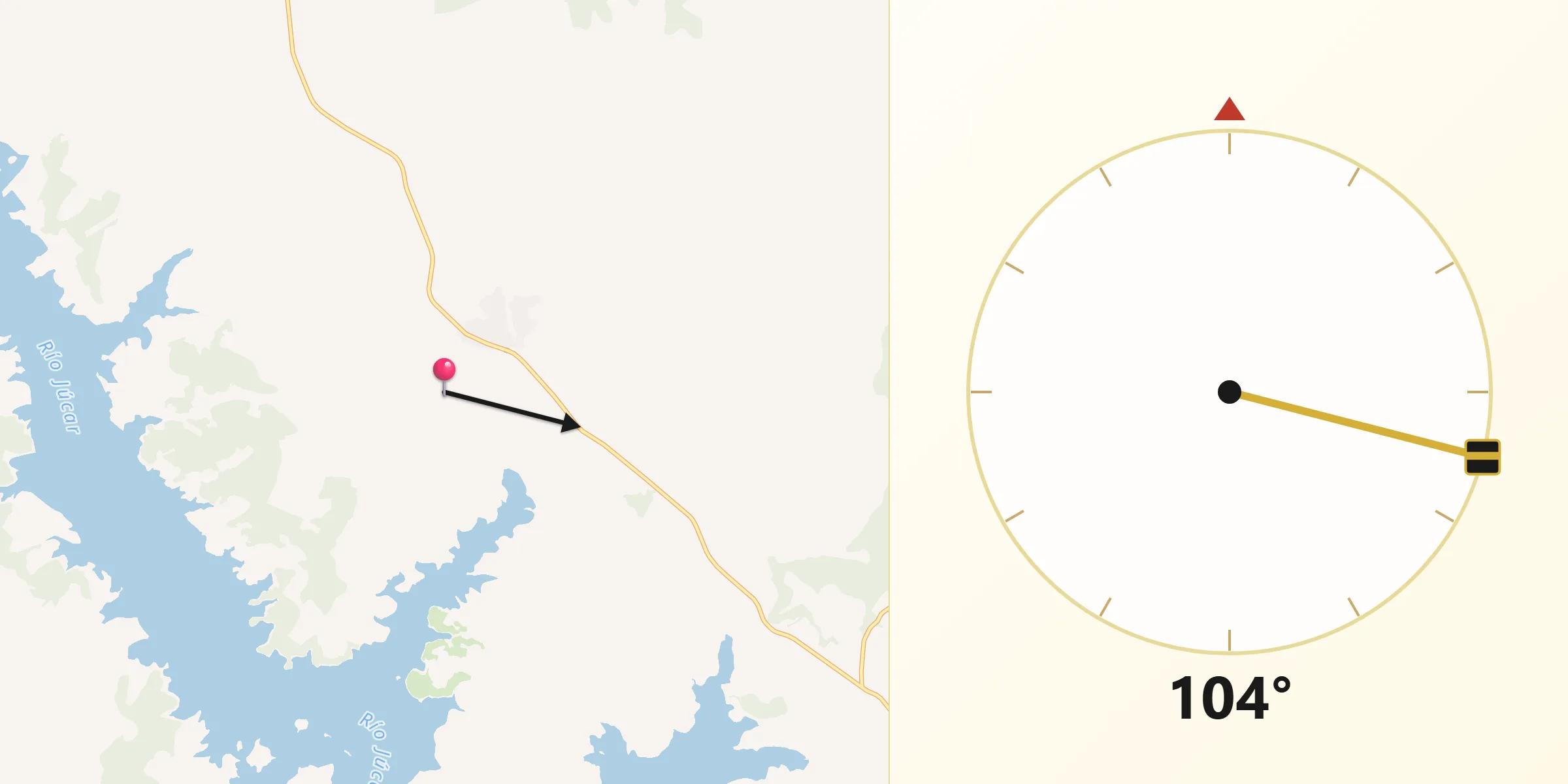Dirección de la Qibla desde Buenache de Alarcón