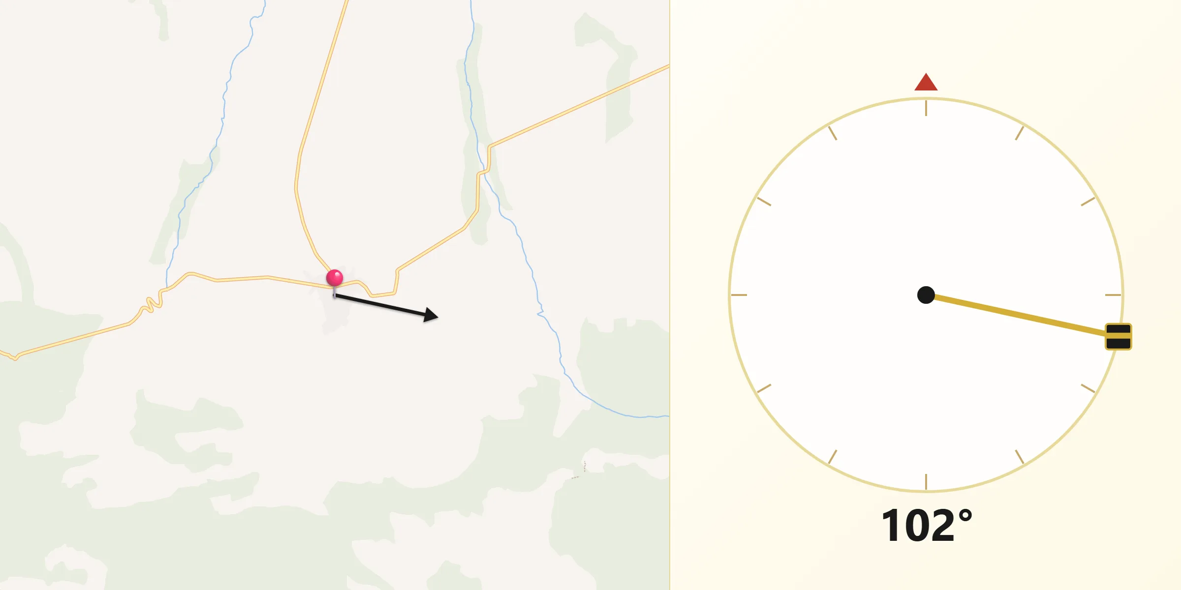 Dirección de la Qibla desde Espinoso del Rey