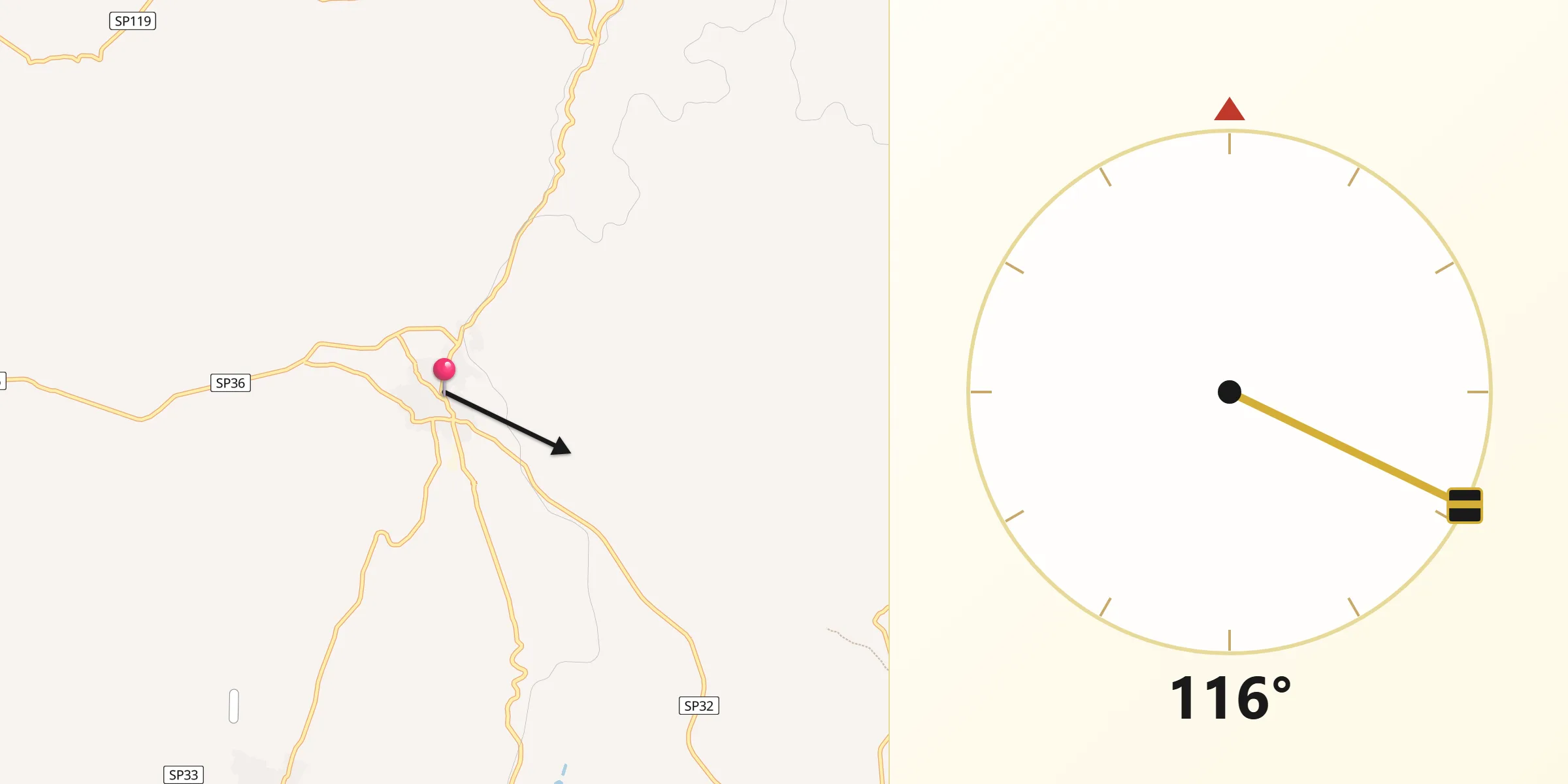 Direzione della Qibla da Mandas