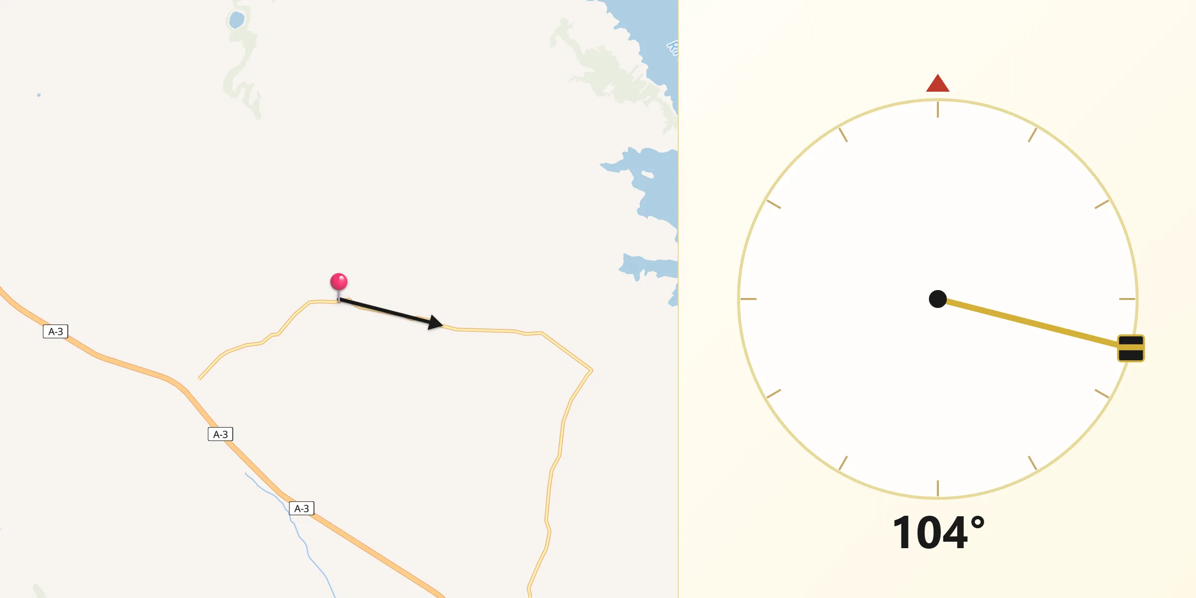 Dirección de la Qibla desde Torrubia del Castillo