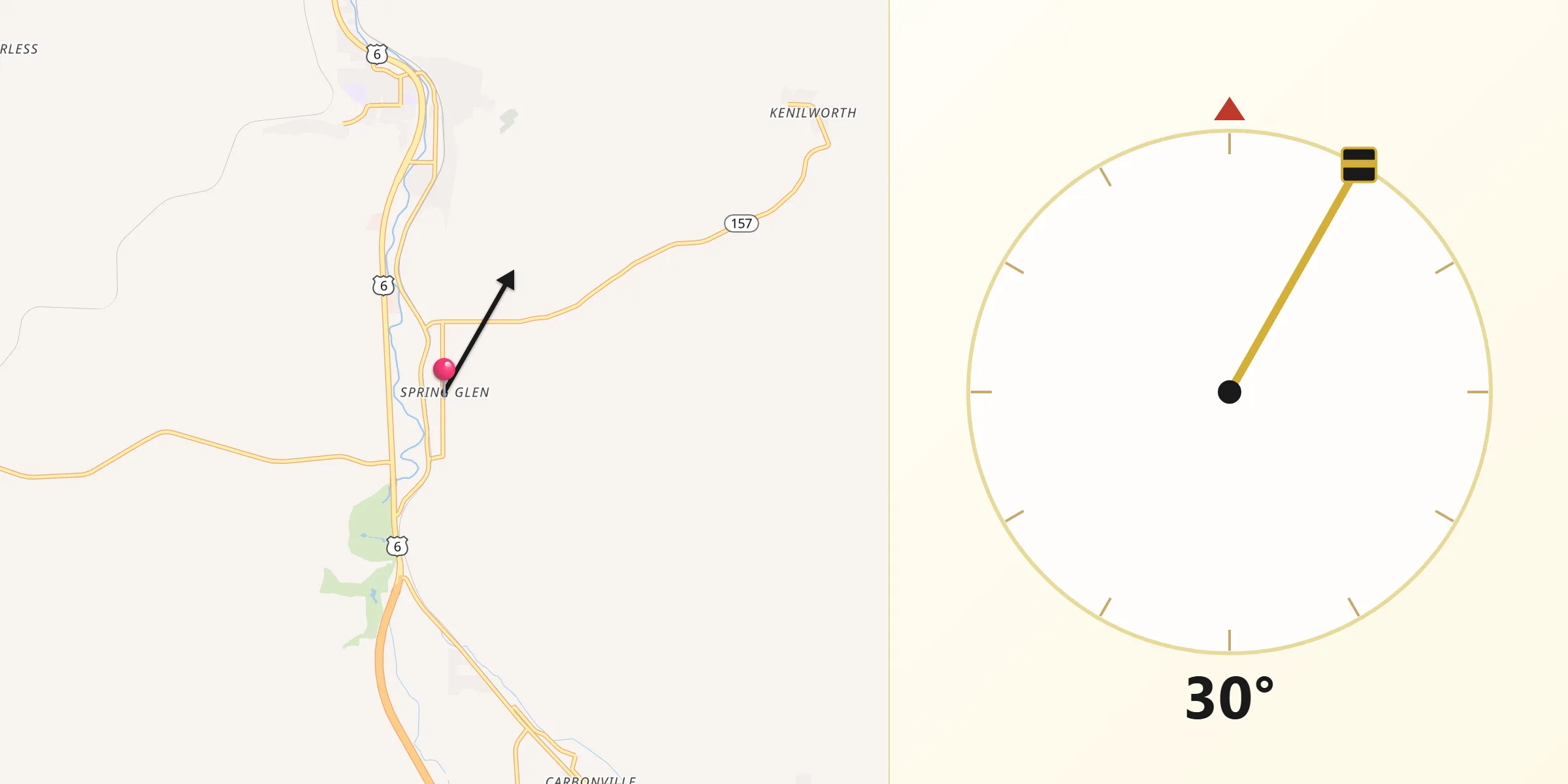 Qibla Direction from Spring Glen
