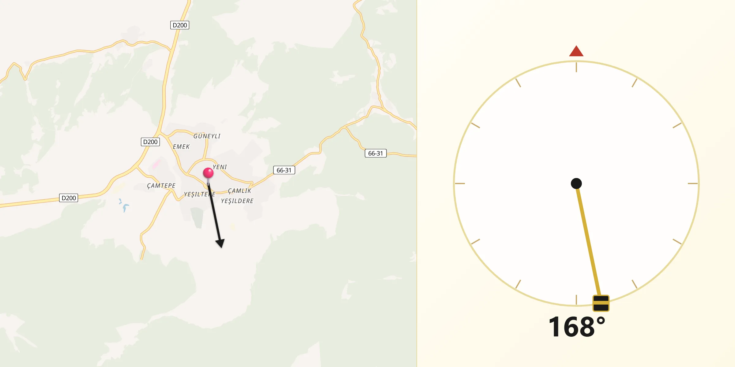 Akdağmadeni şehrinden Kıble Yönü