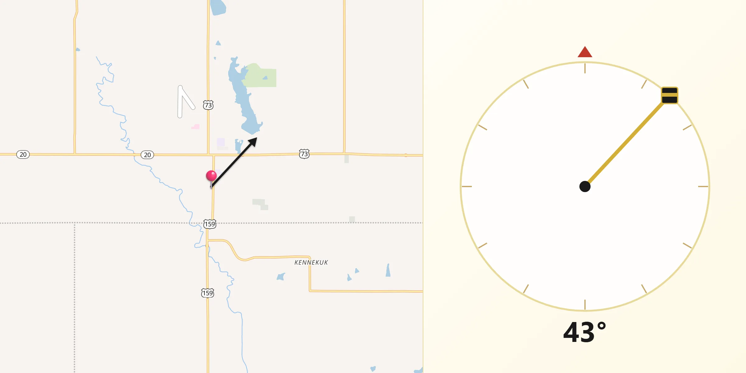 Qibla Direction from Horton
