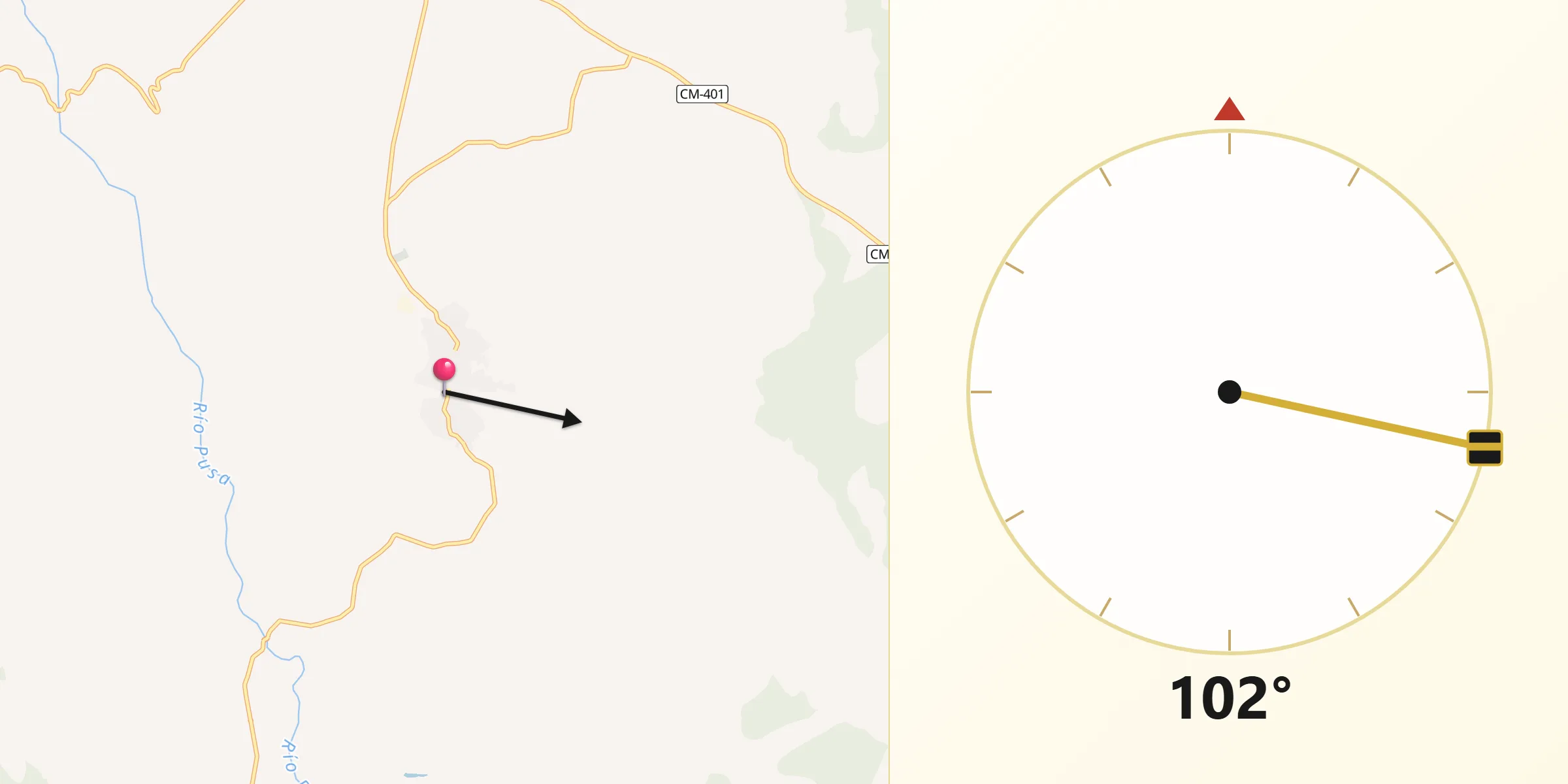 Dirección de la Qibla desde Navalucillos Los