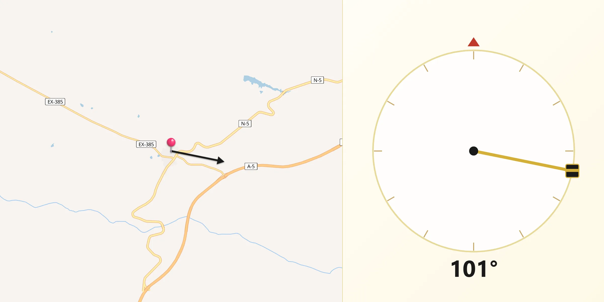 Dirección de la Qibla desde Jaraicejo