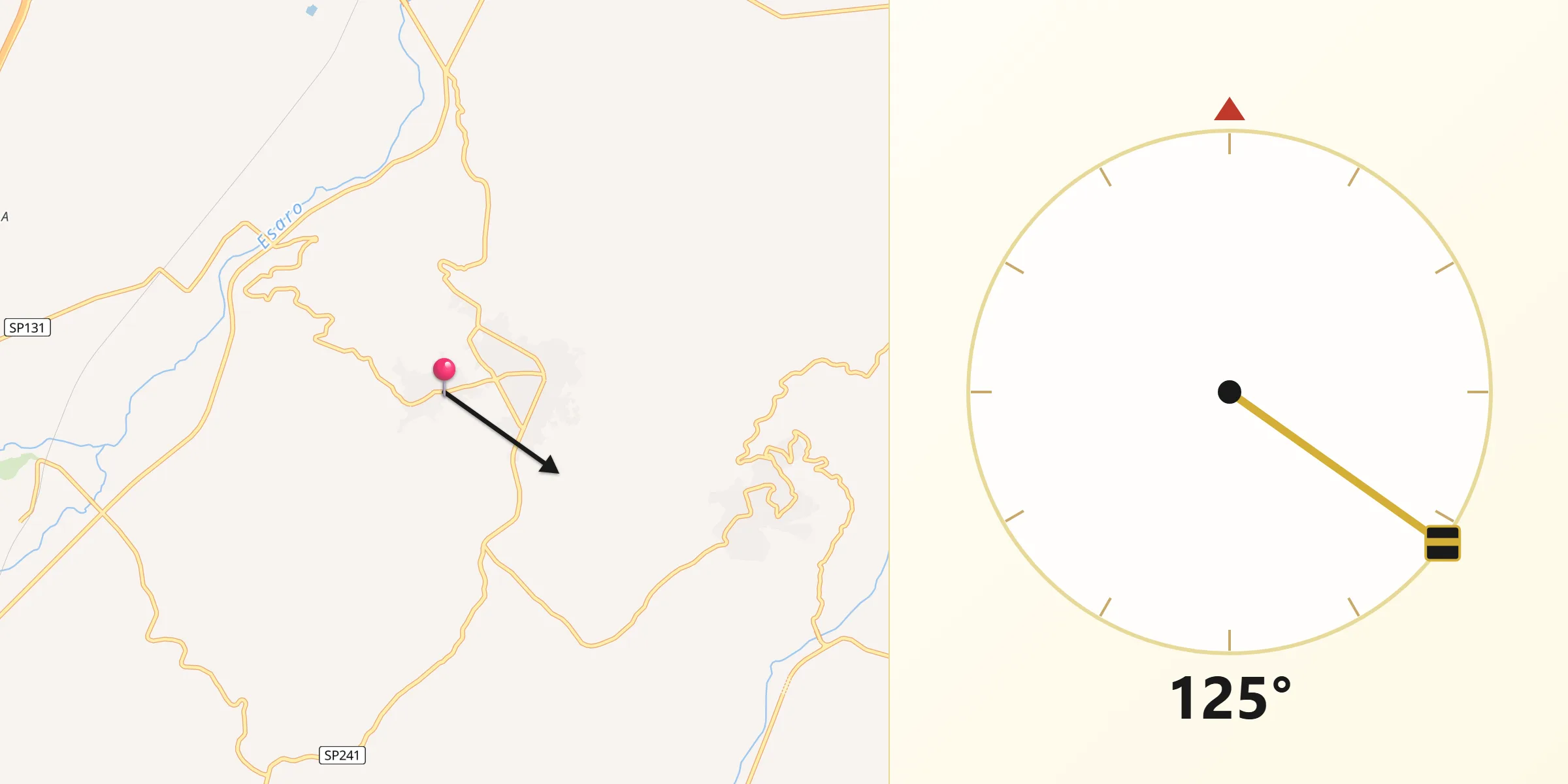 Direzione della Qibla da San Lorenzo del Vallo