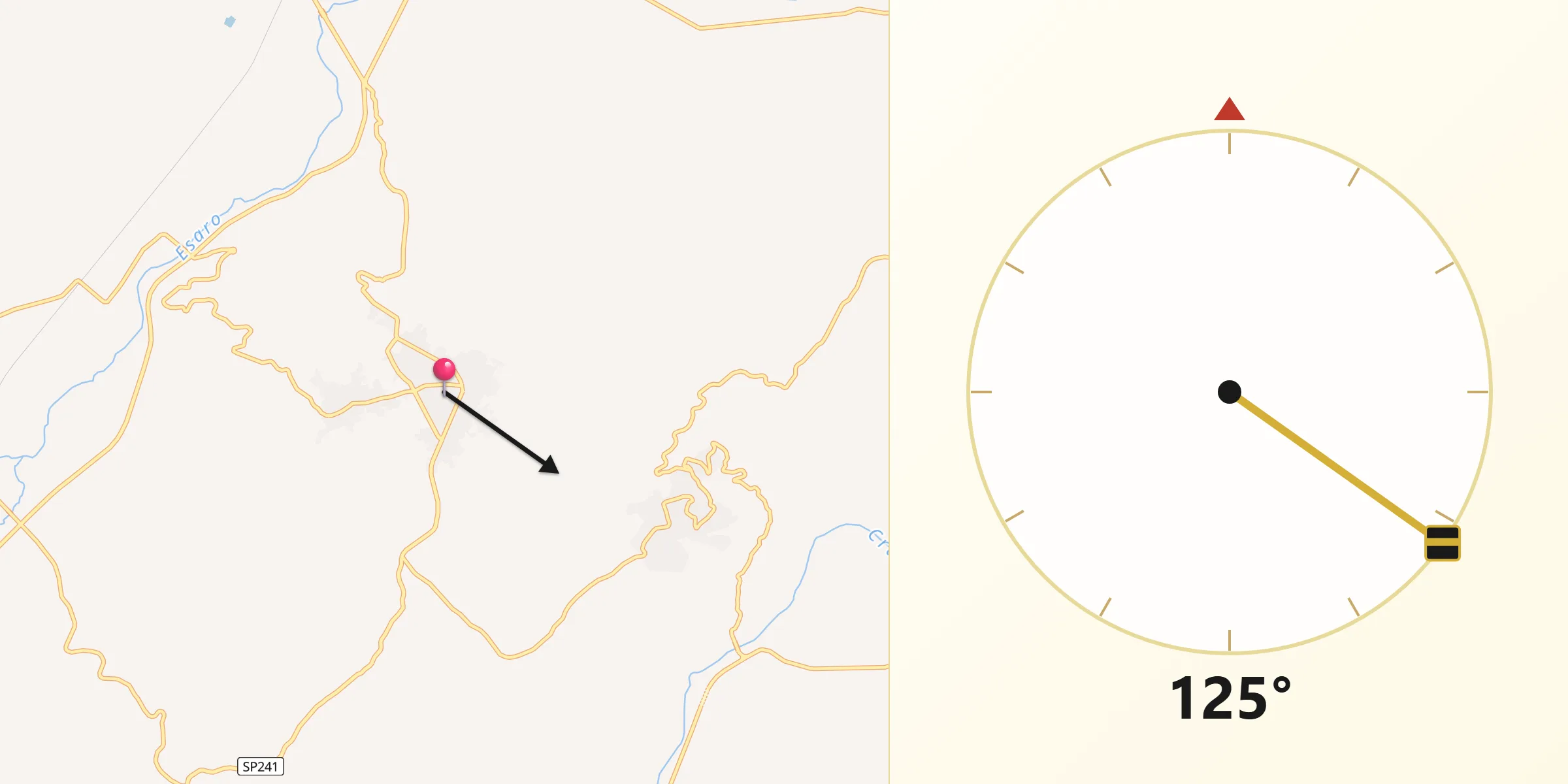 Direzione della Qibla da Spezzano Albanese