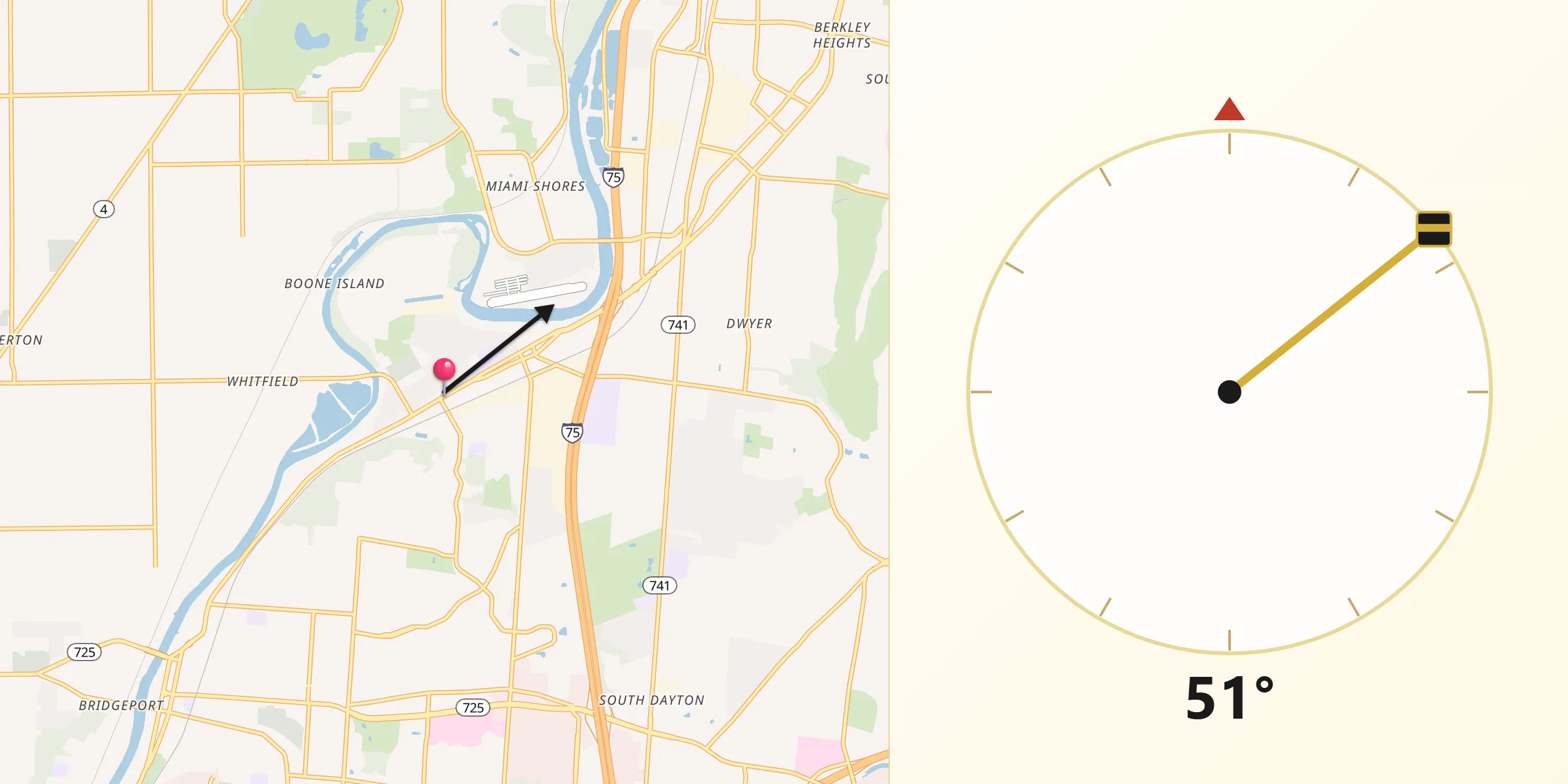 Qibla Direction from West Carrollton City
