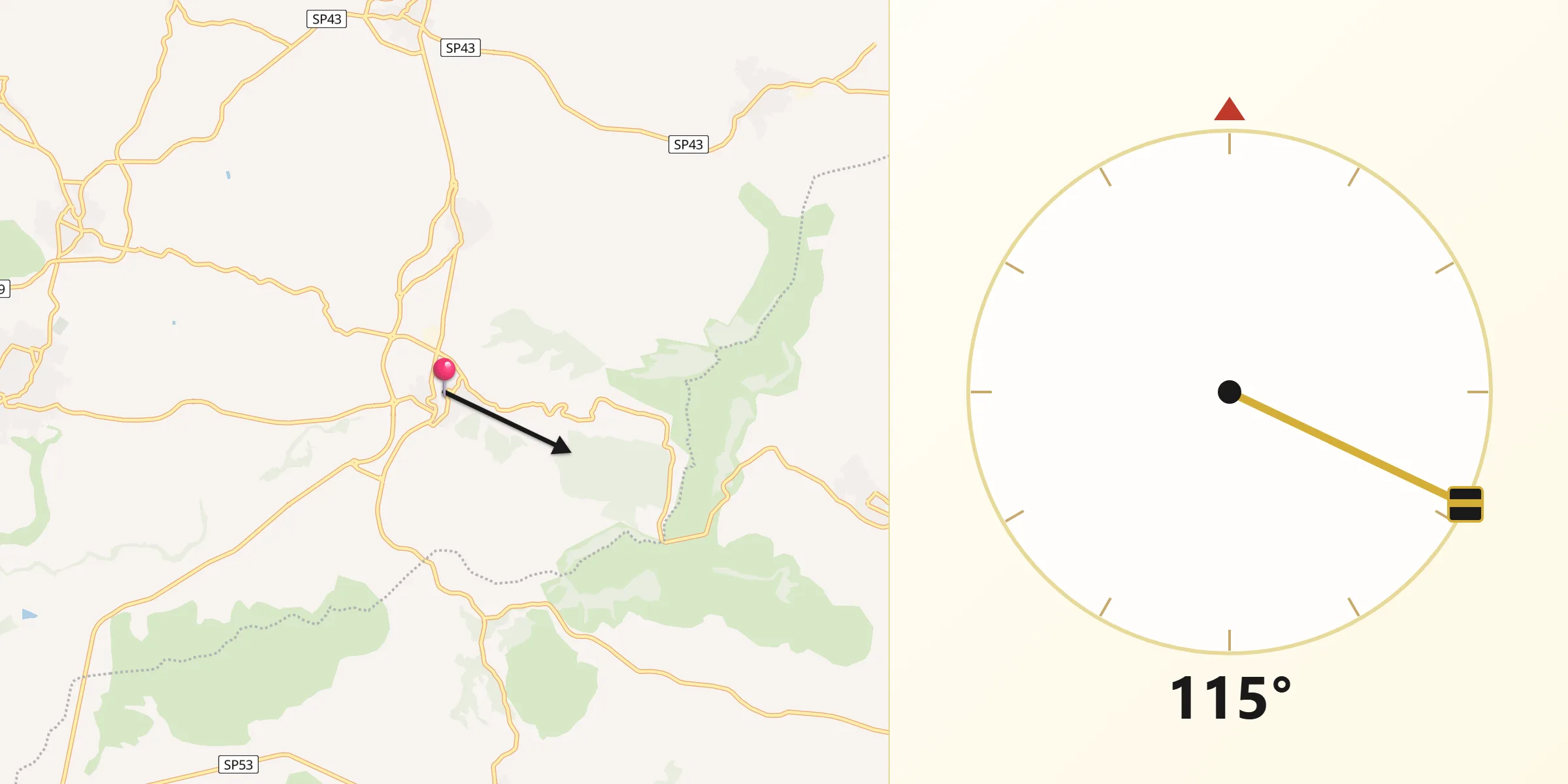 Direzione della Qibla da Gonnostramatza