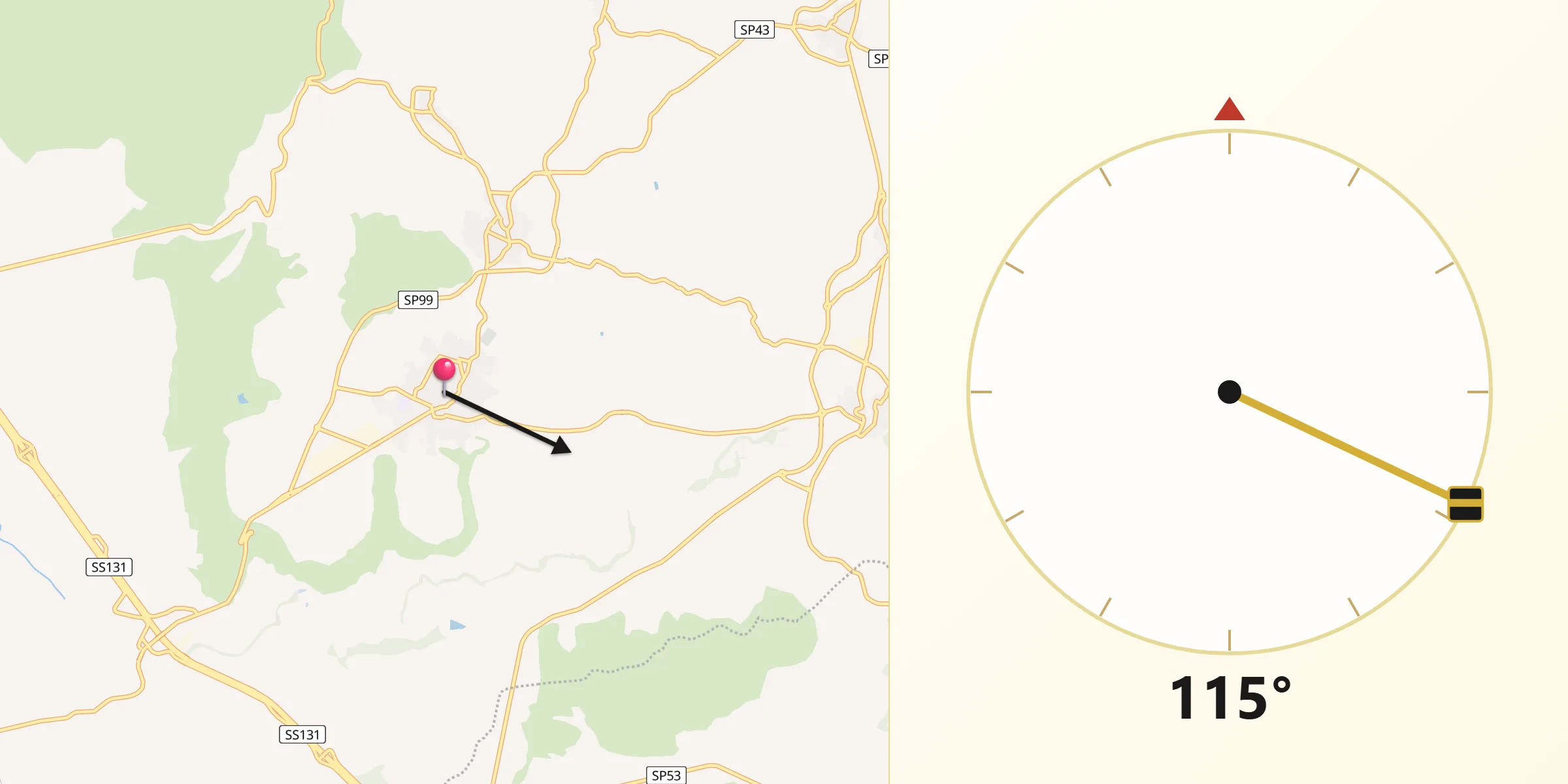 Direzione della Qibla da Mogoro