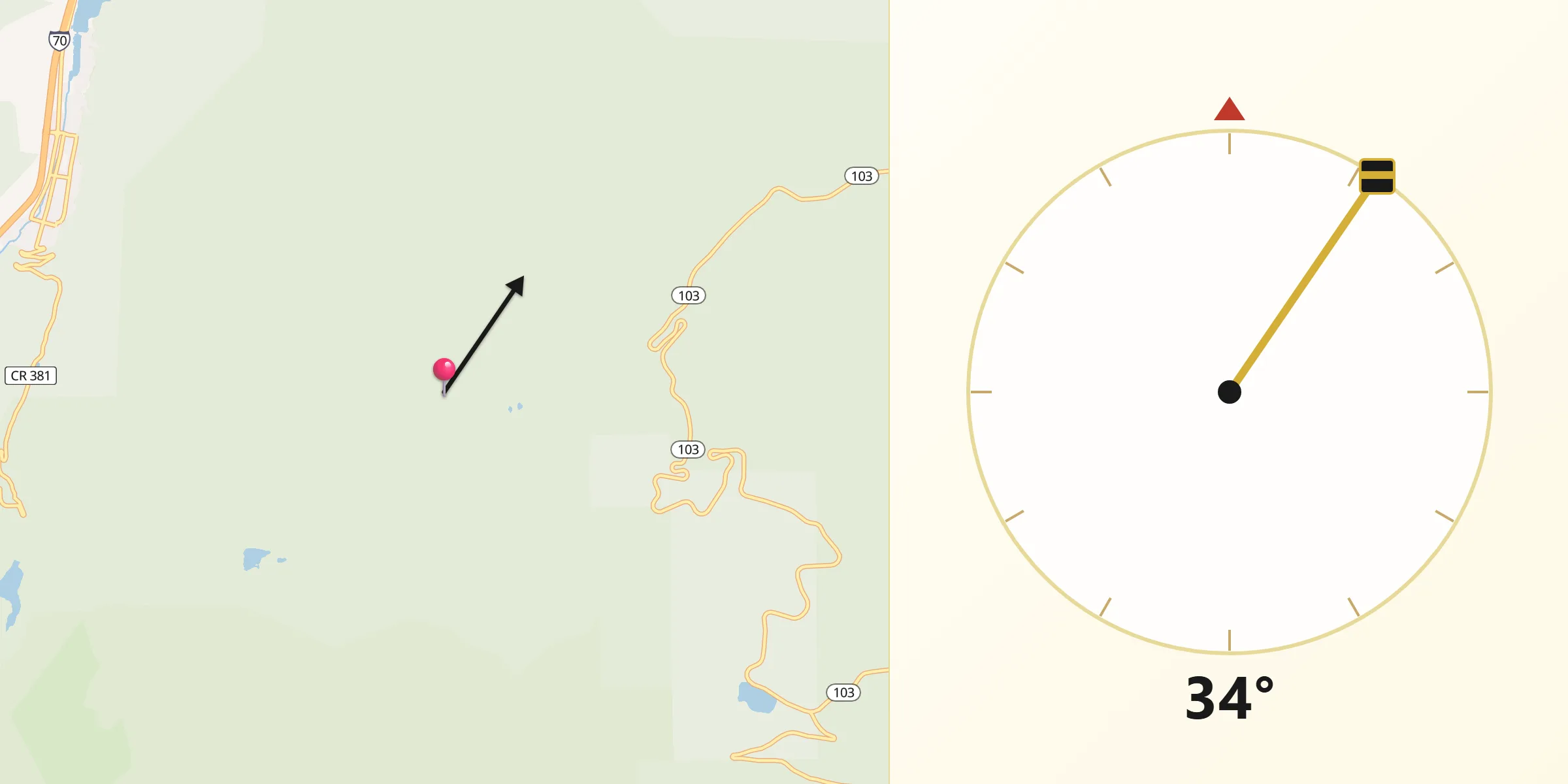 Qibla Direction from Clear Creek