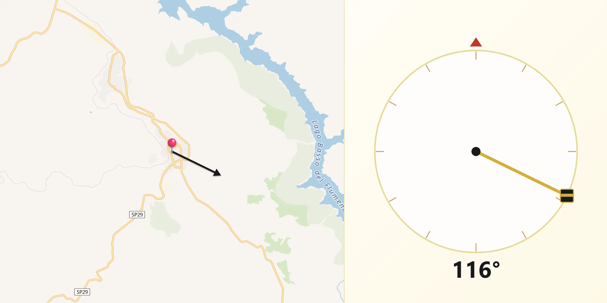 Direzione della Qibla da Orroli