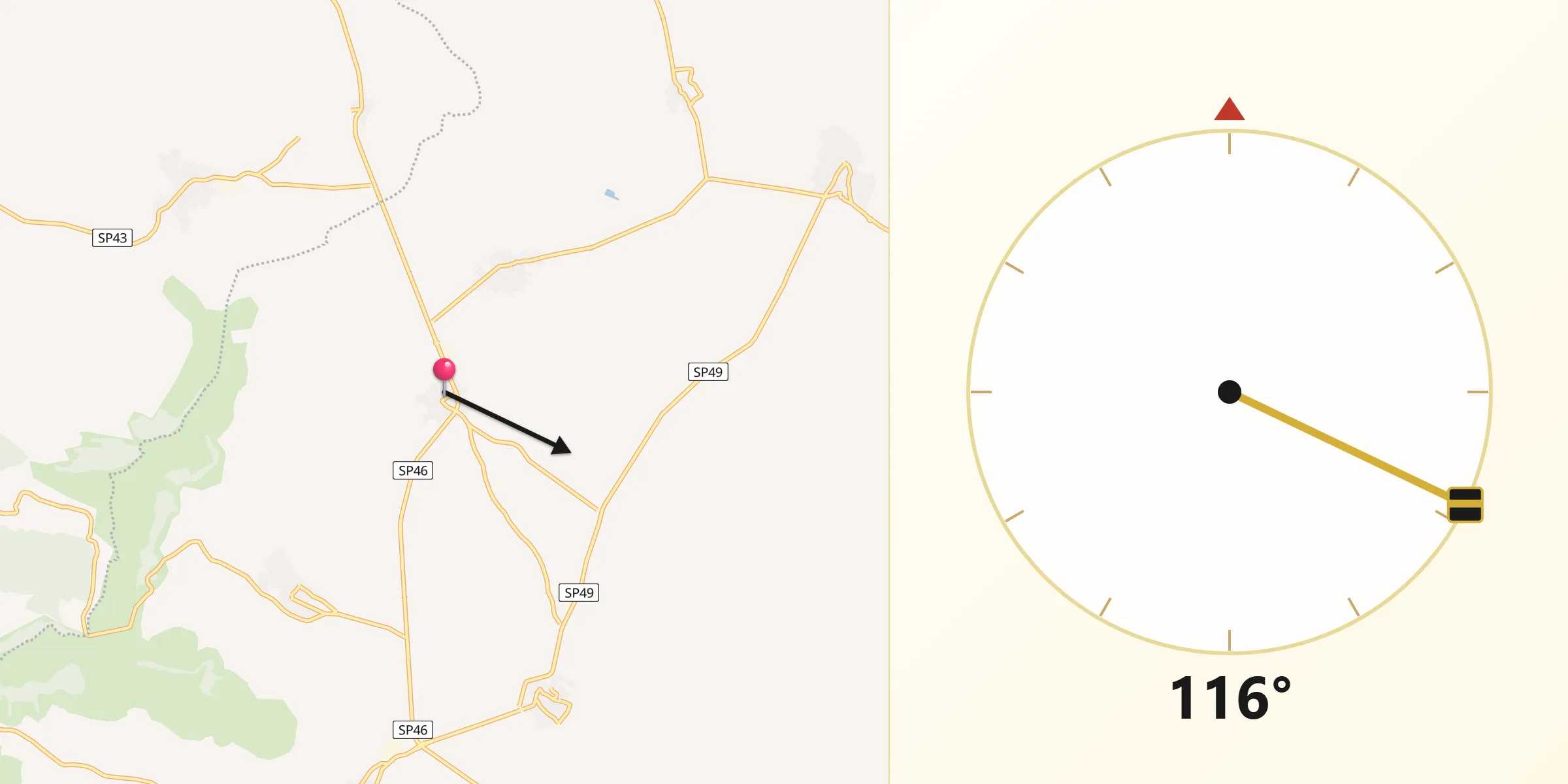 Direzione della Qibla da Ussaramanna