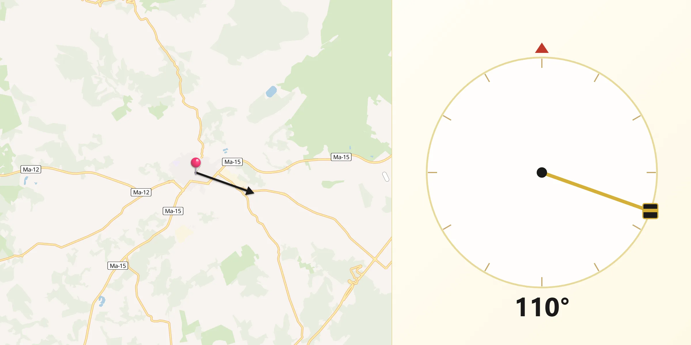 Dirección de la Qibla desde Artà