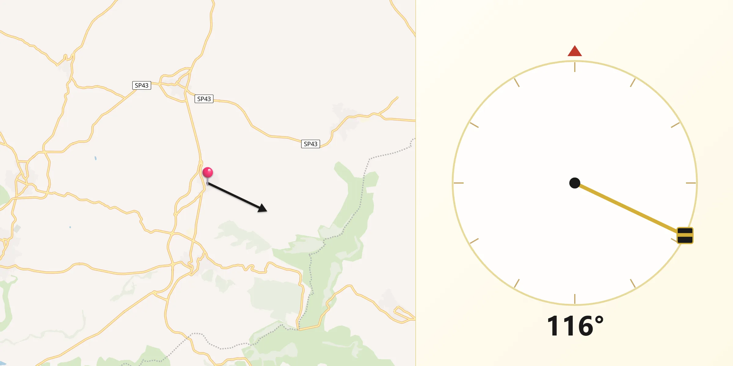 Direzione della Qibla da Gonnoscodina