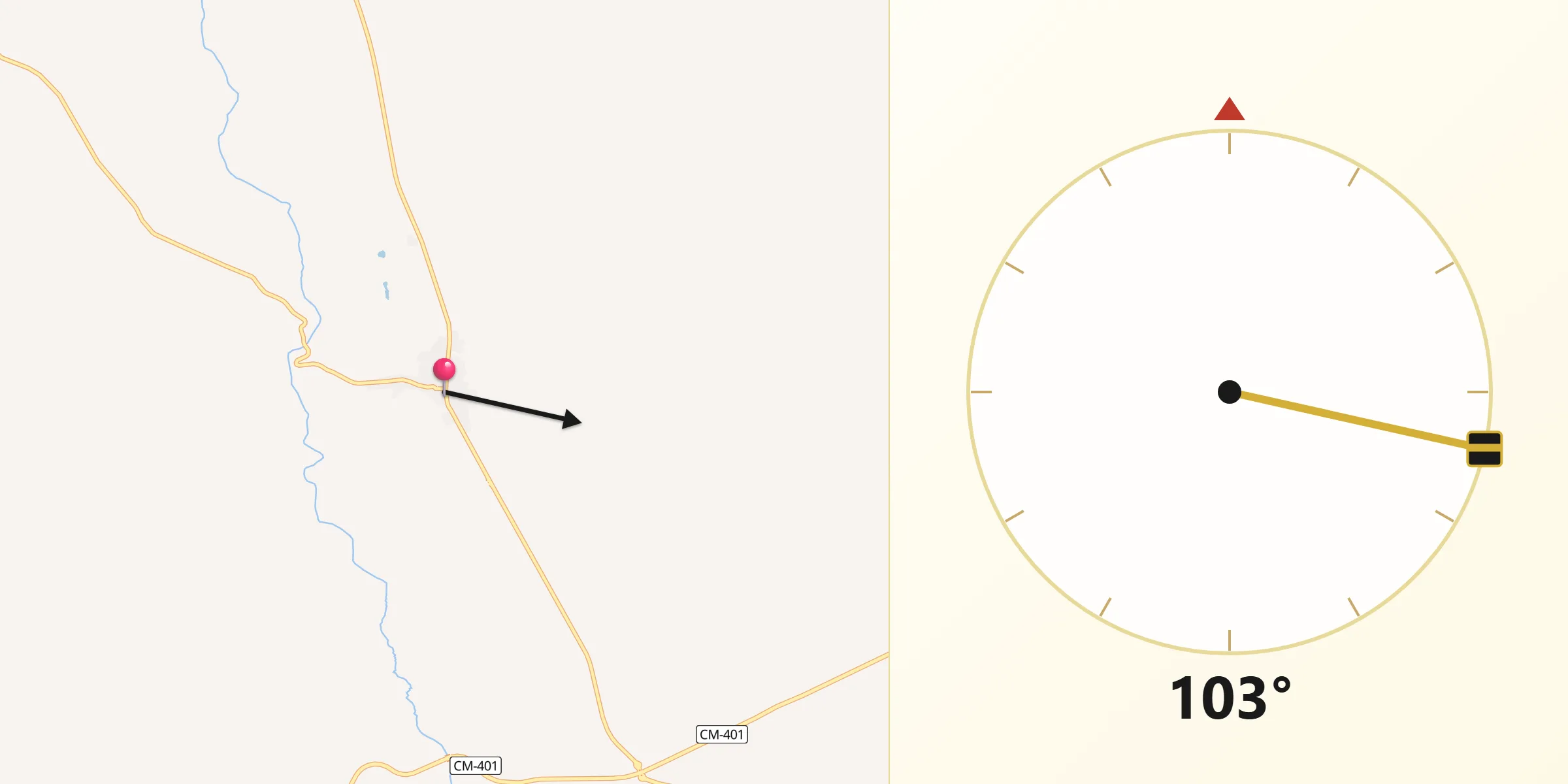Dirección de la Qibla desde San Martín de Montalbán
