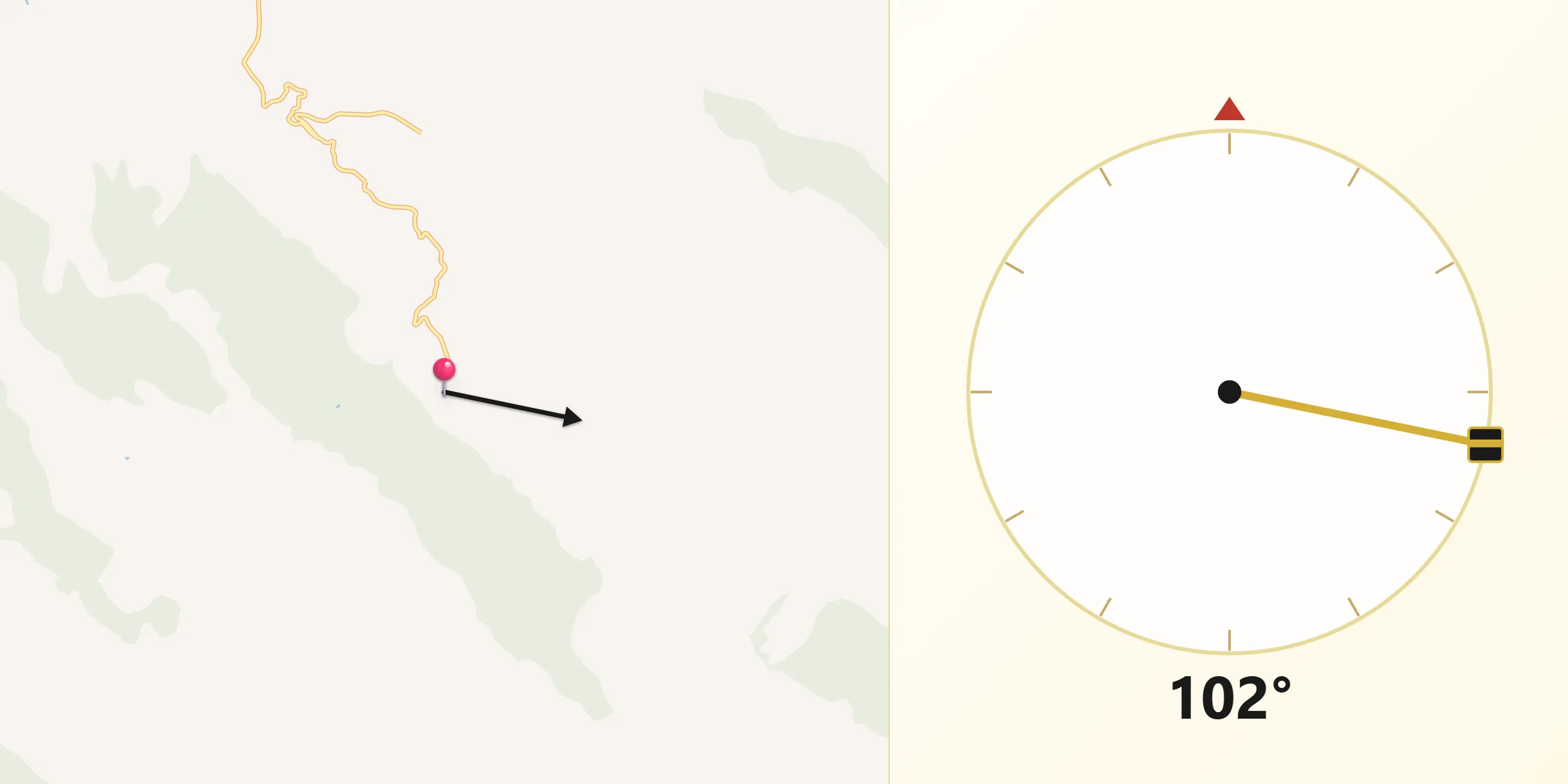 Dirección de la Qibla desde Campillo de Deleitosa