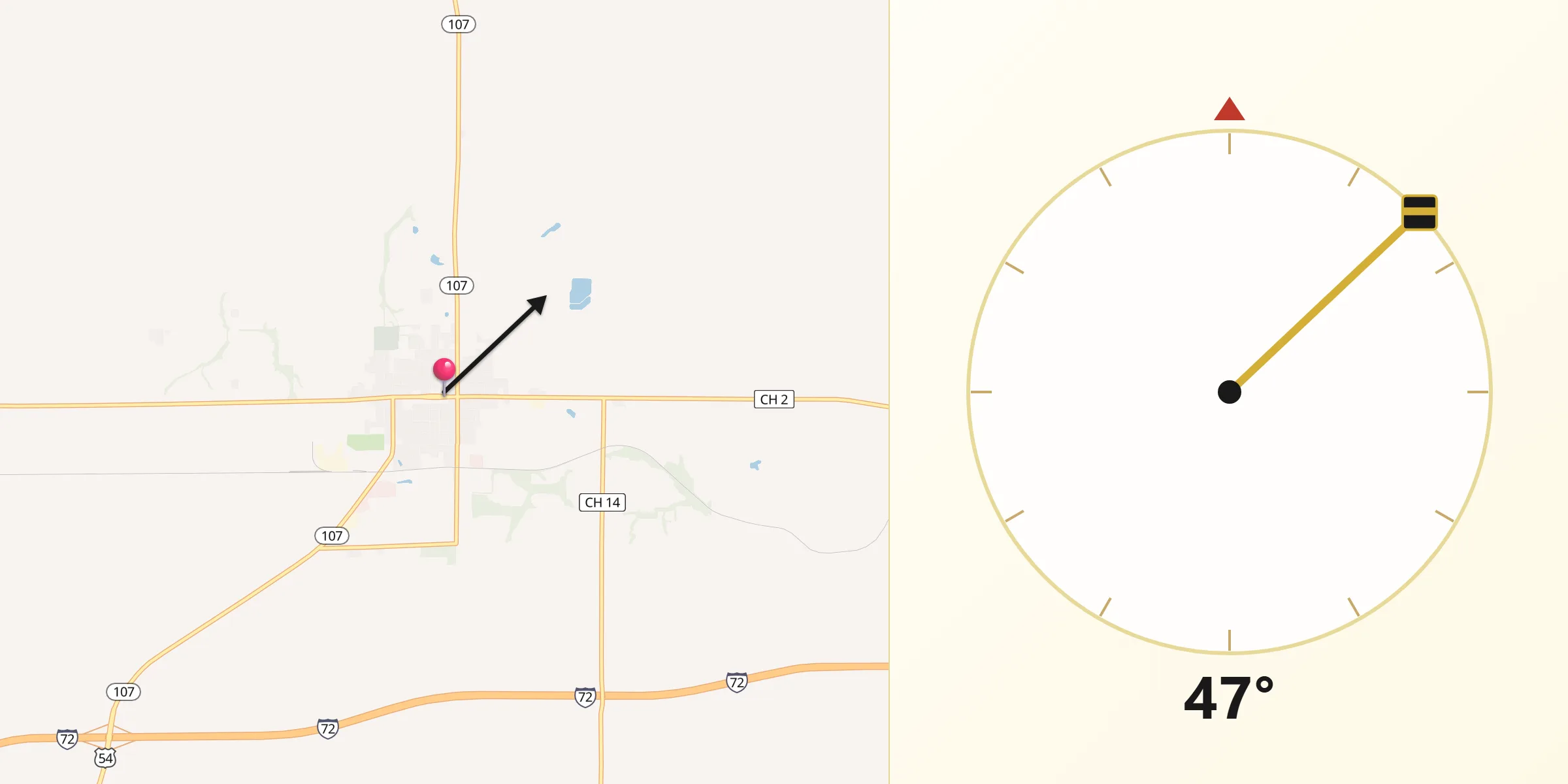 Qibla Direction from Griggsville