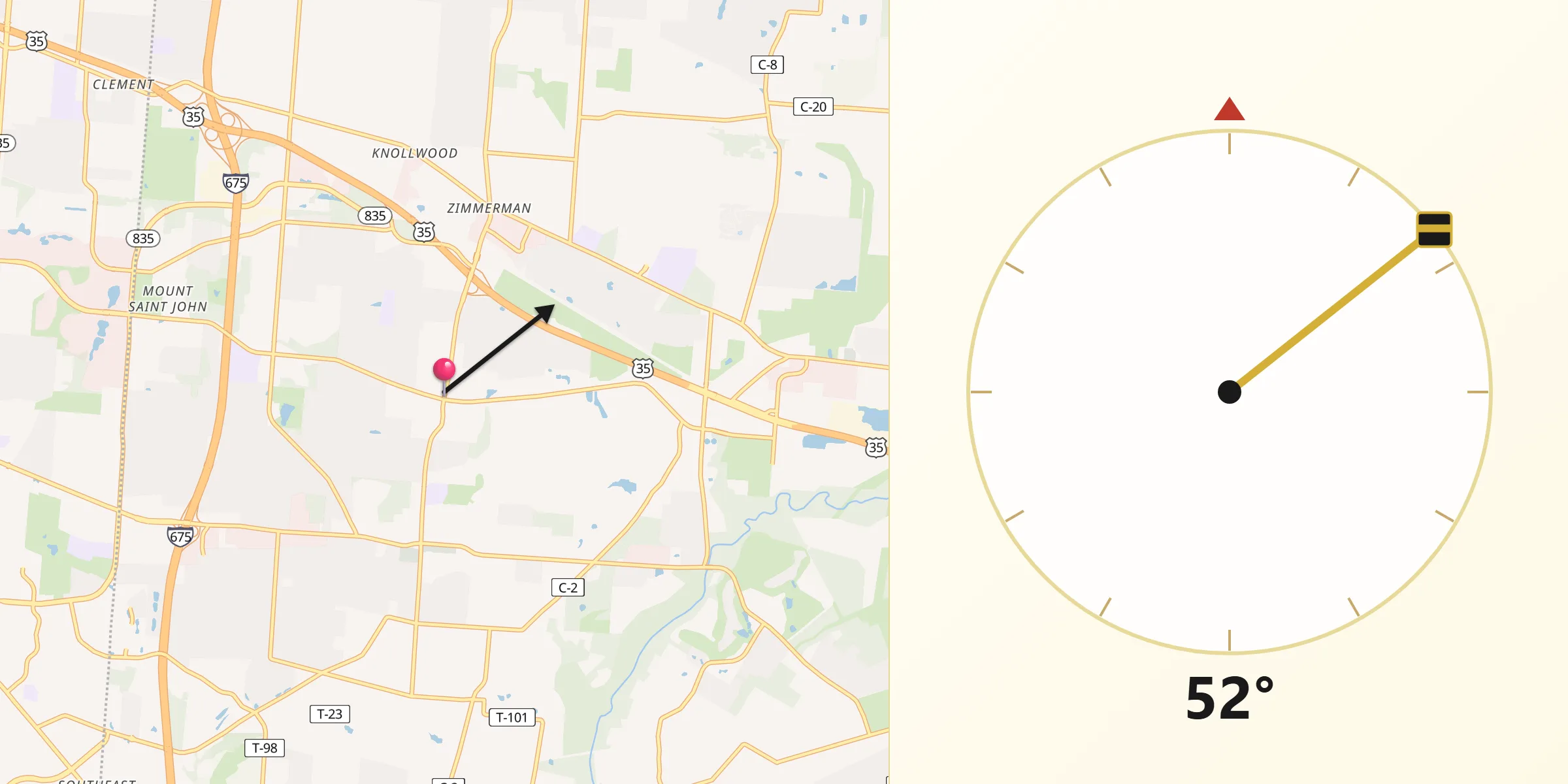 Qibla Direction from Beavercreek