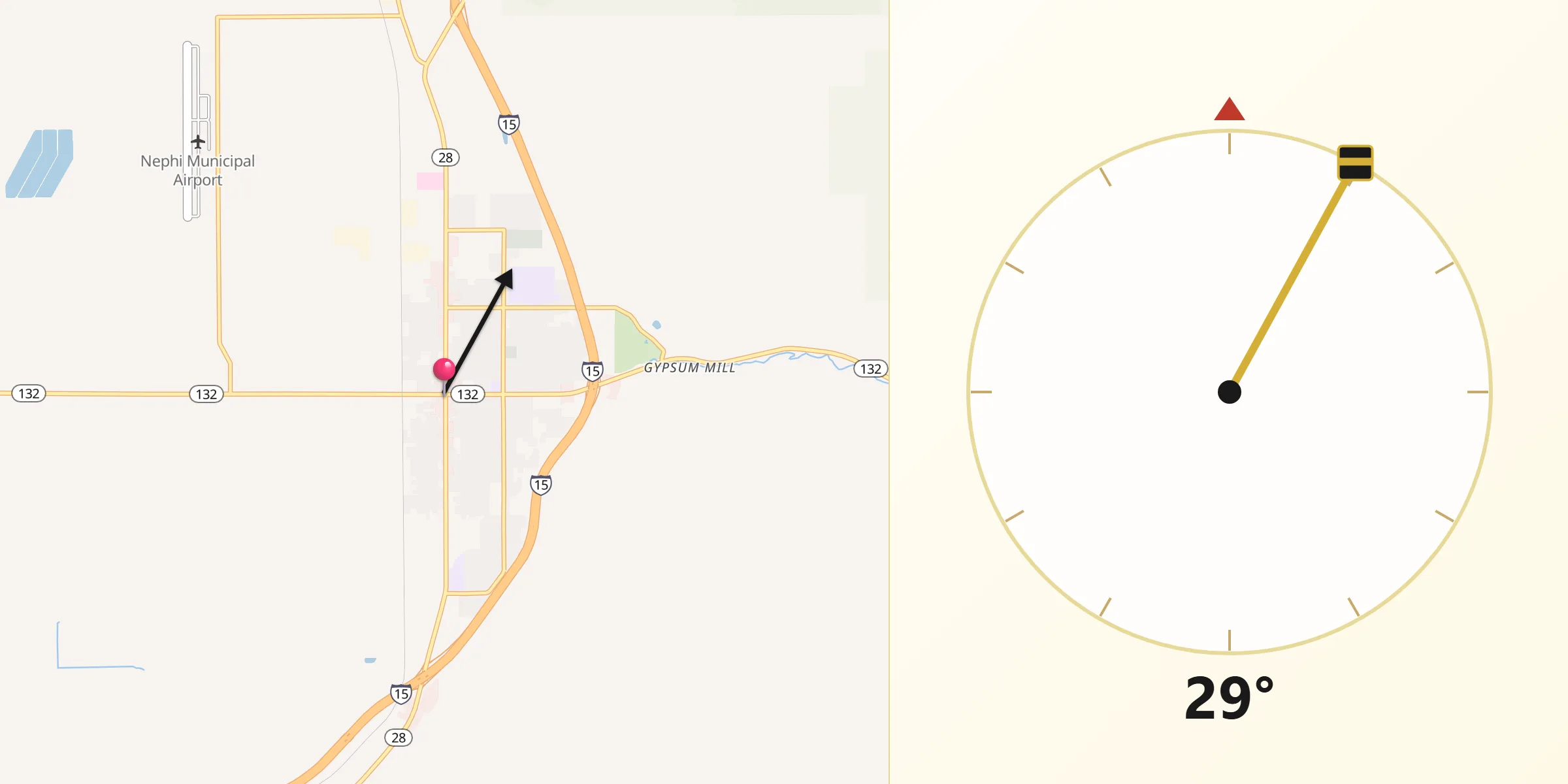 Qibla Direction from Nephi