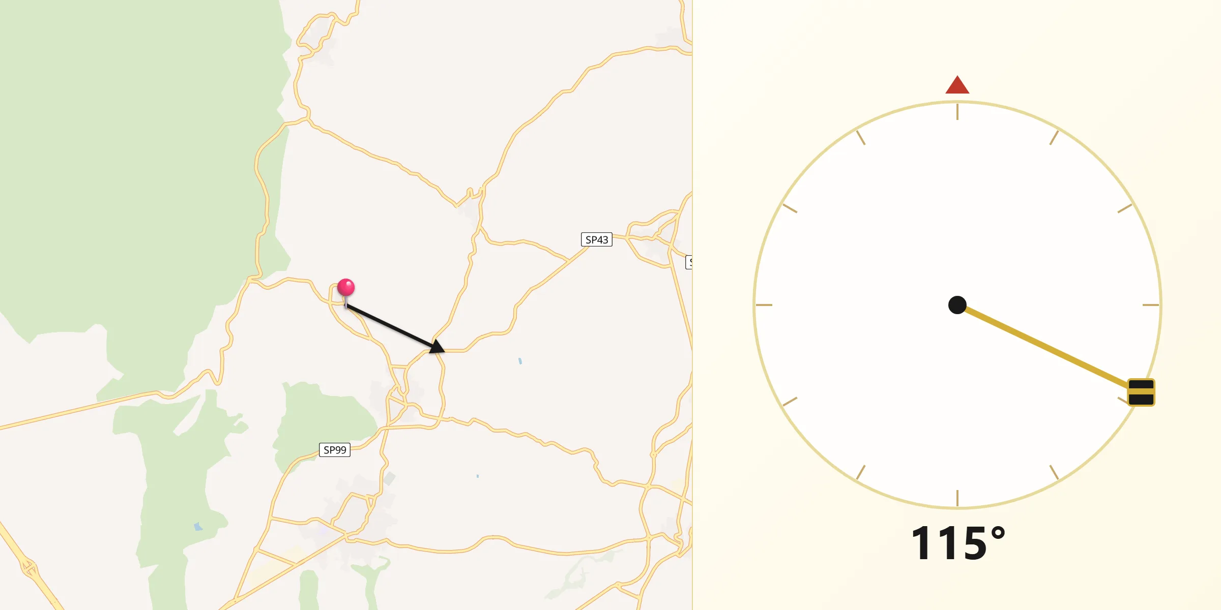 Direzione della Qibla da Siris