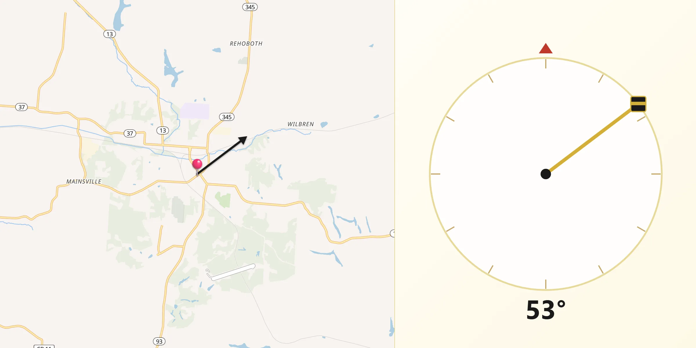 Qibla Direction from New Lexington