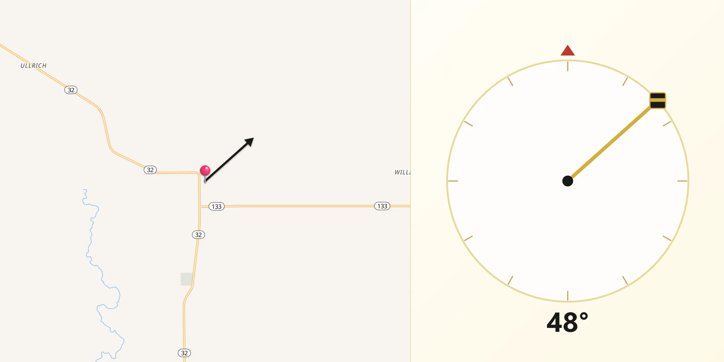 Qibla Direction from Lovington